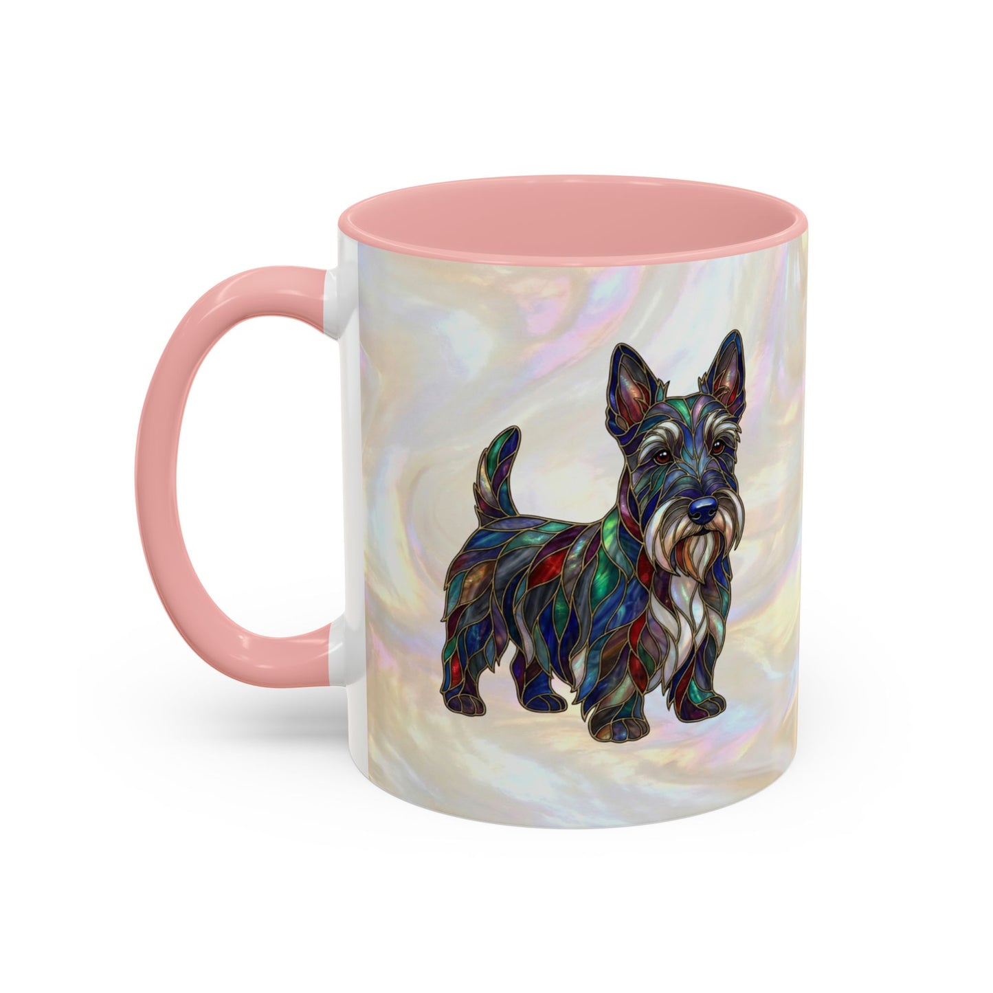Scottish Terrier Accent Coffee Mug – Stained Glass Design 11/15oz - 14644