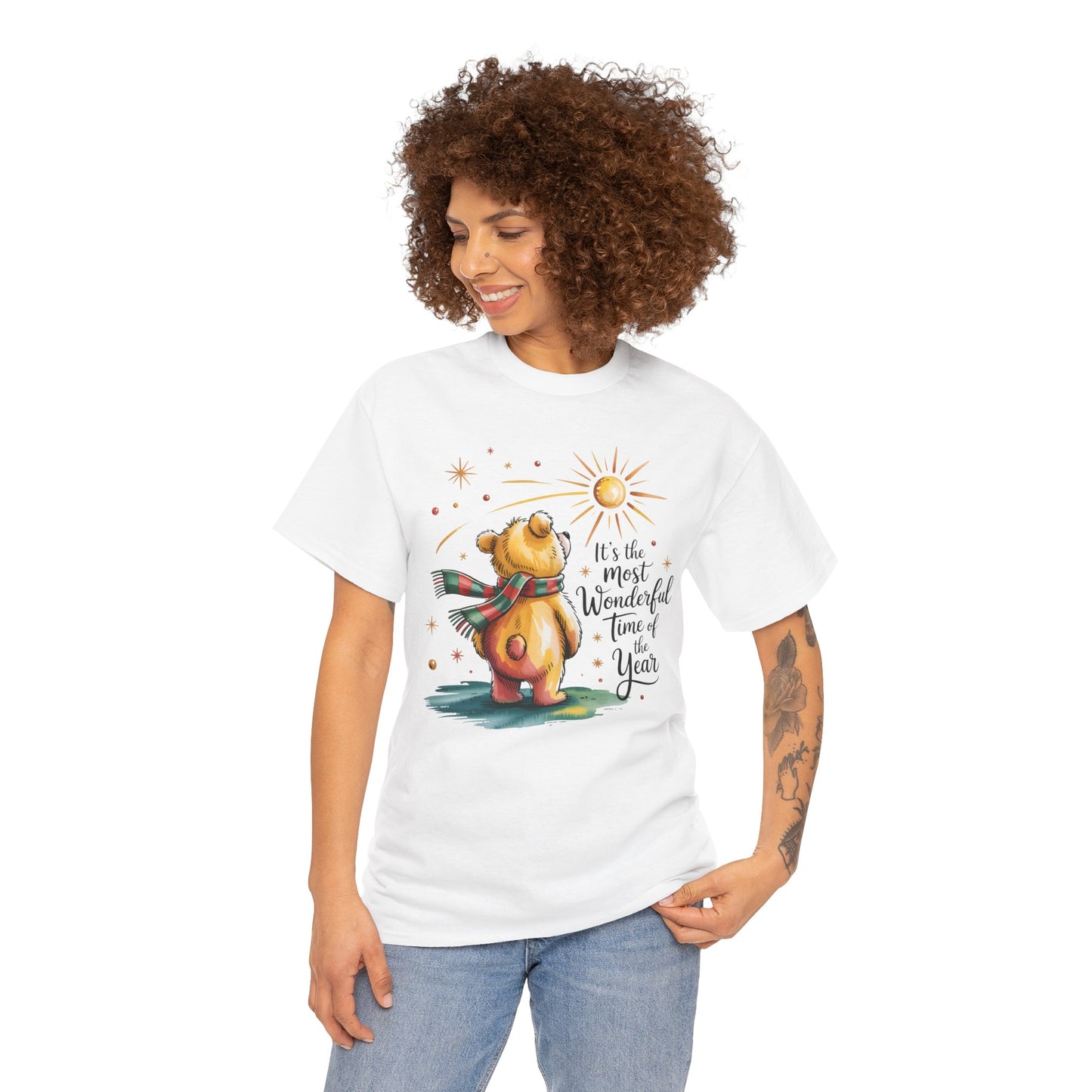Christmas Bear T-Shirt – “It’s the Most Wonderful Time of the Year” Cute Holiday Gift Tee - 14852