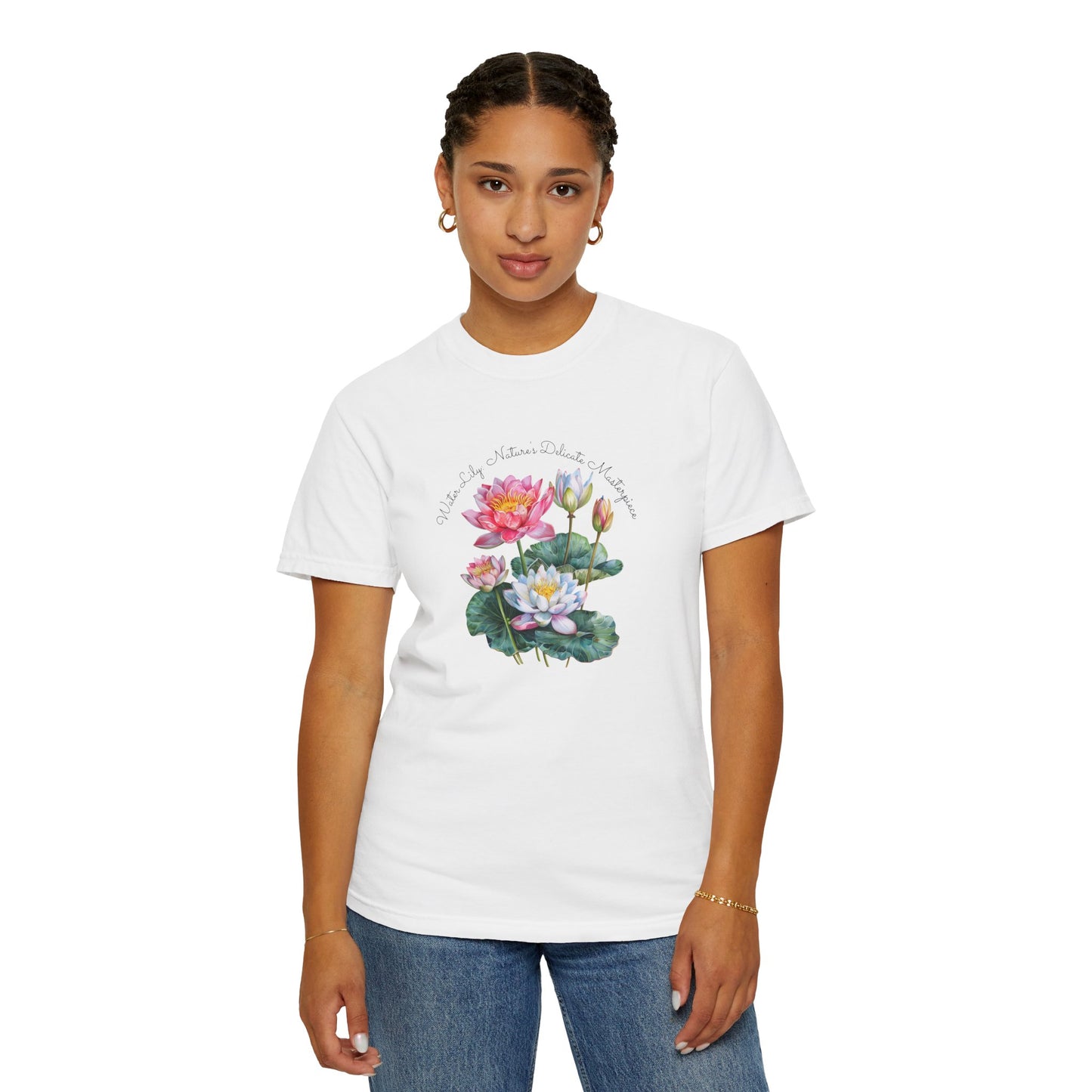 Happy Birthday, July, Water Lily - Unisex Garment-Dyed T-shirt - 10415