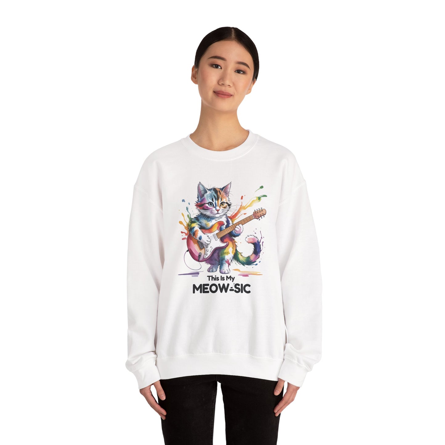 This Is My Meow-sic Cat Sweatshirt – Funny Music Lover Gift for Cat Lovers - 14810