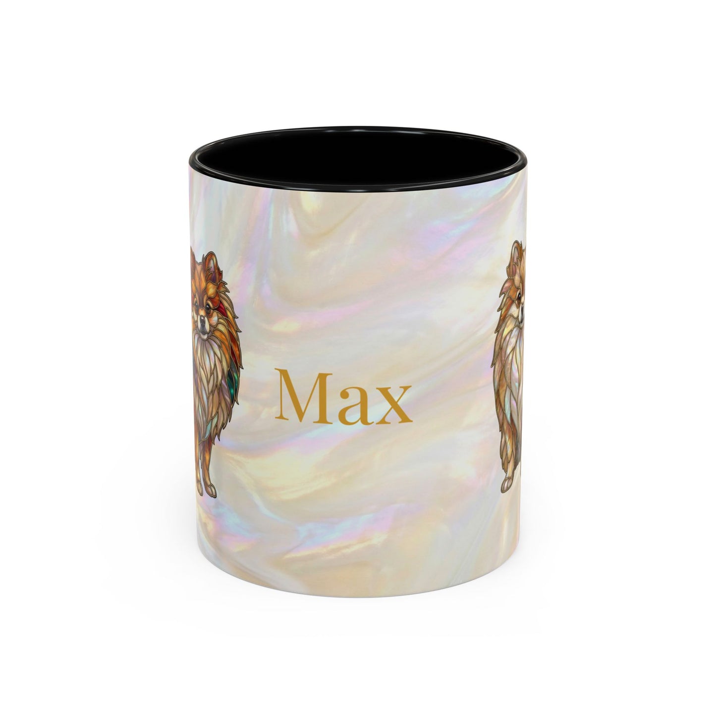 Pomeranian Accent Coffee Mug — Stained Glass Design (11/15oz) - 14638