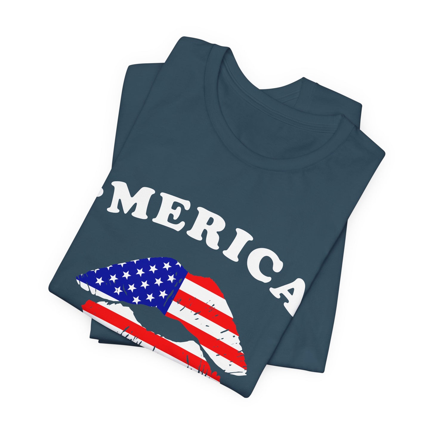 'Merica Unisex Jersey Tee, Patriotic Short Sleeve Shirt, USA Flag Design, Independence Day Apparel, Festival Wear, Summer Casual - 13519