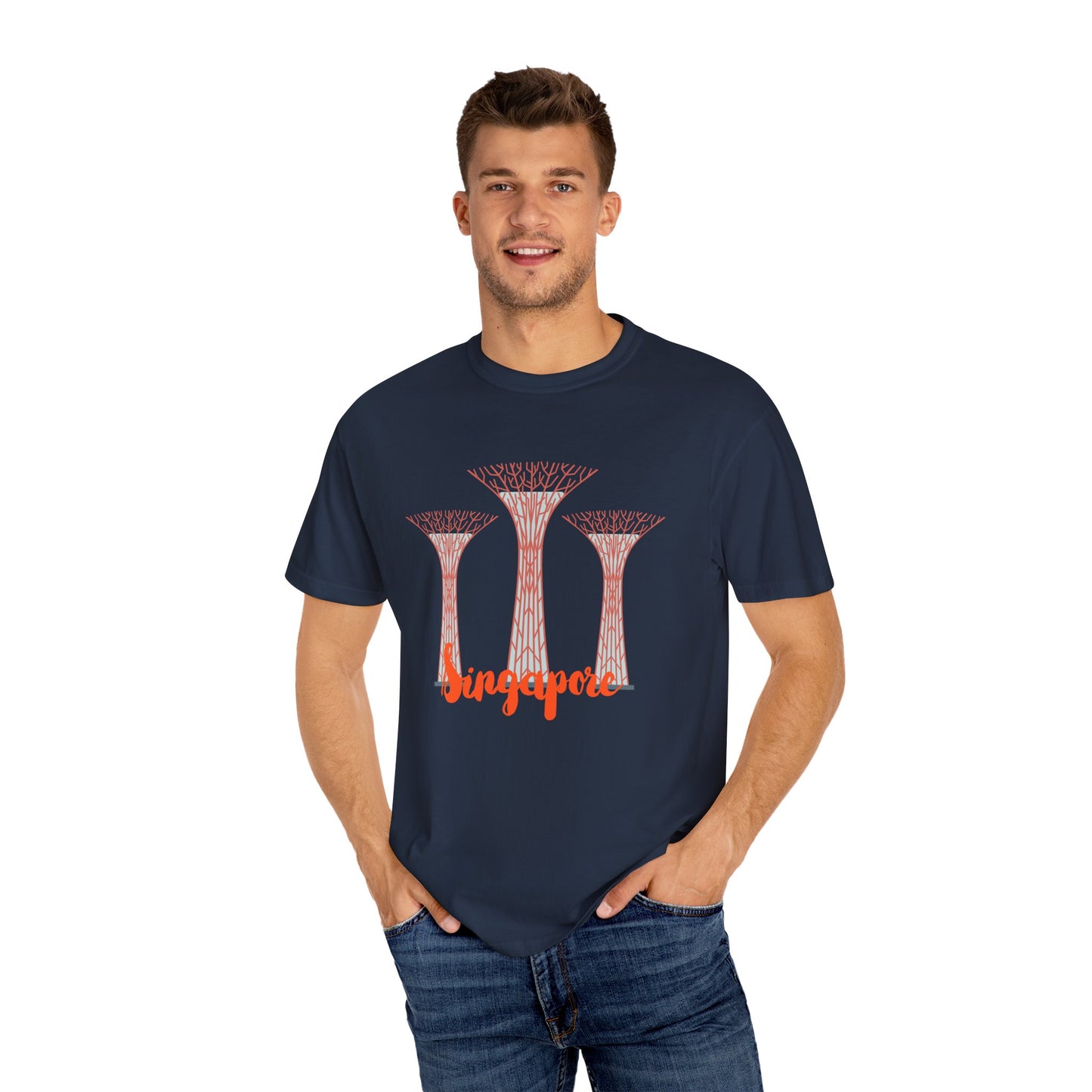 SingaporeT-Shirt - Casual Unisex Garment-Dyed Tee - 12085
