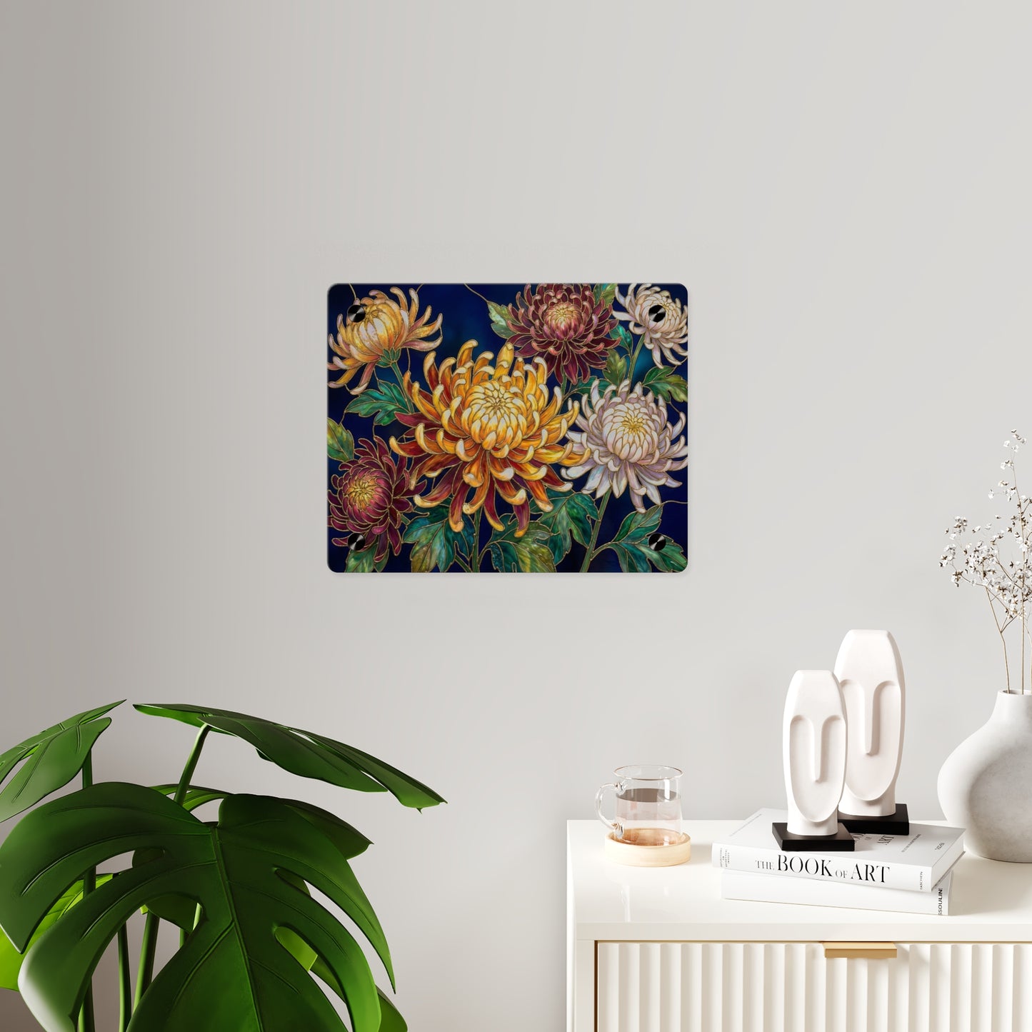 Chrysanthemum Acrylic Wall Art Panel — Floral Botanical Home Décor - 14609