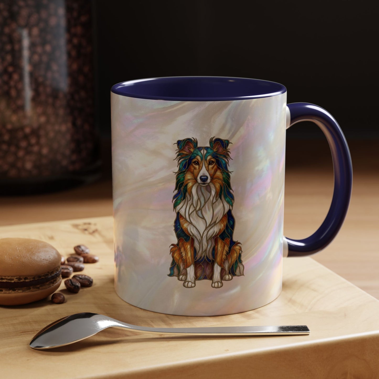 Sheltie Accent Coffee Mug – Stained Glass Design 11/15oz - 14645