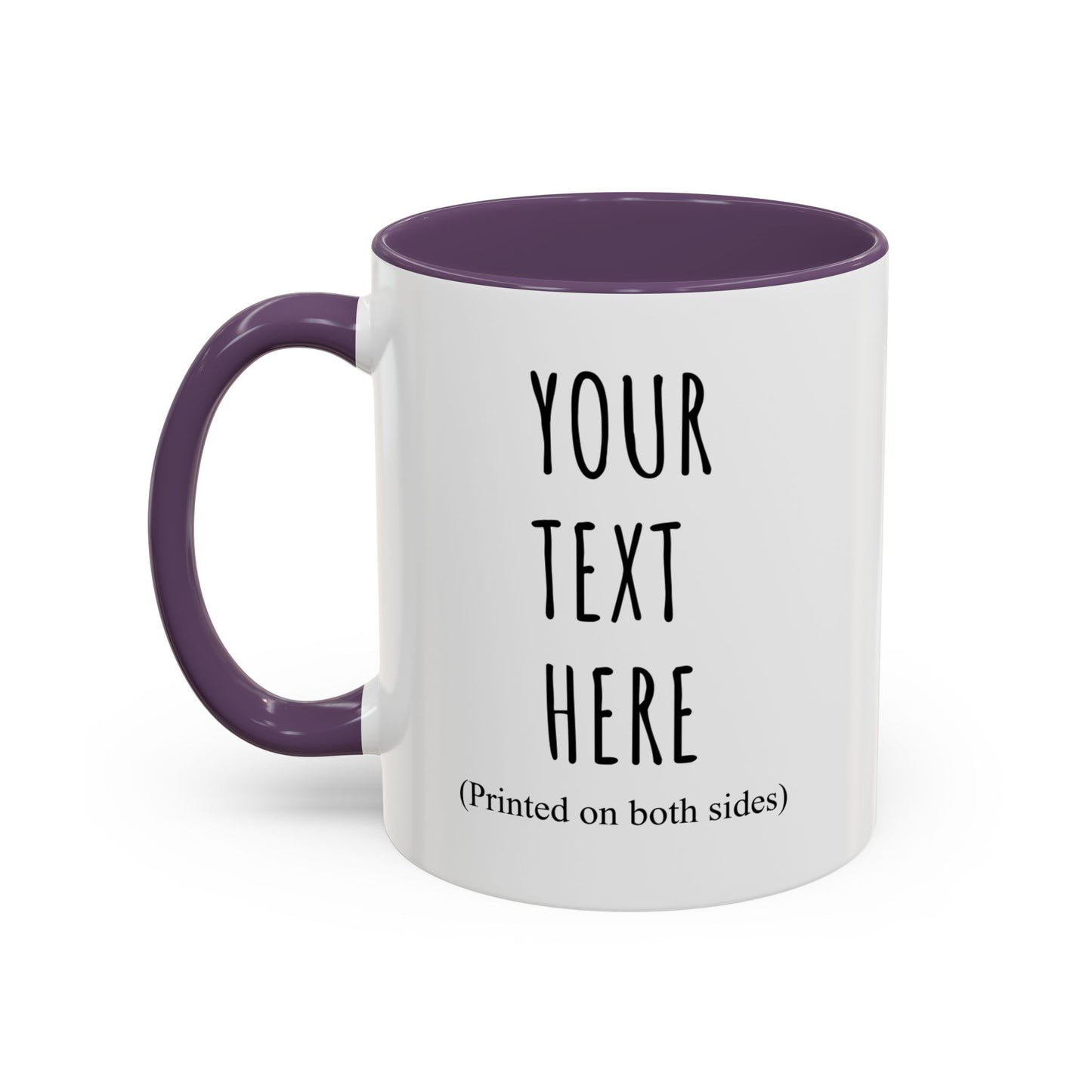 Personalized Accent Coffee Mug – Custom Text Printed Both Sides (11oz & 15oz) - 14676