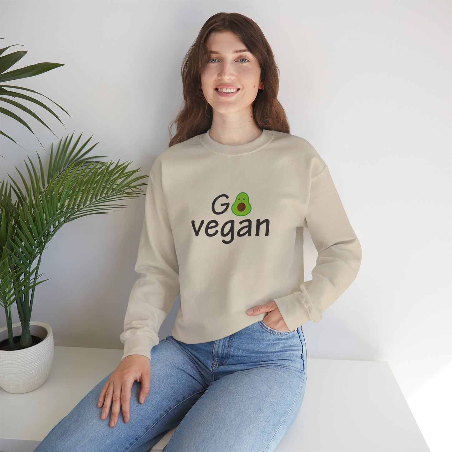 Go Vegan - Unisex Heavy Blend™ Crewneck Sweatshirt