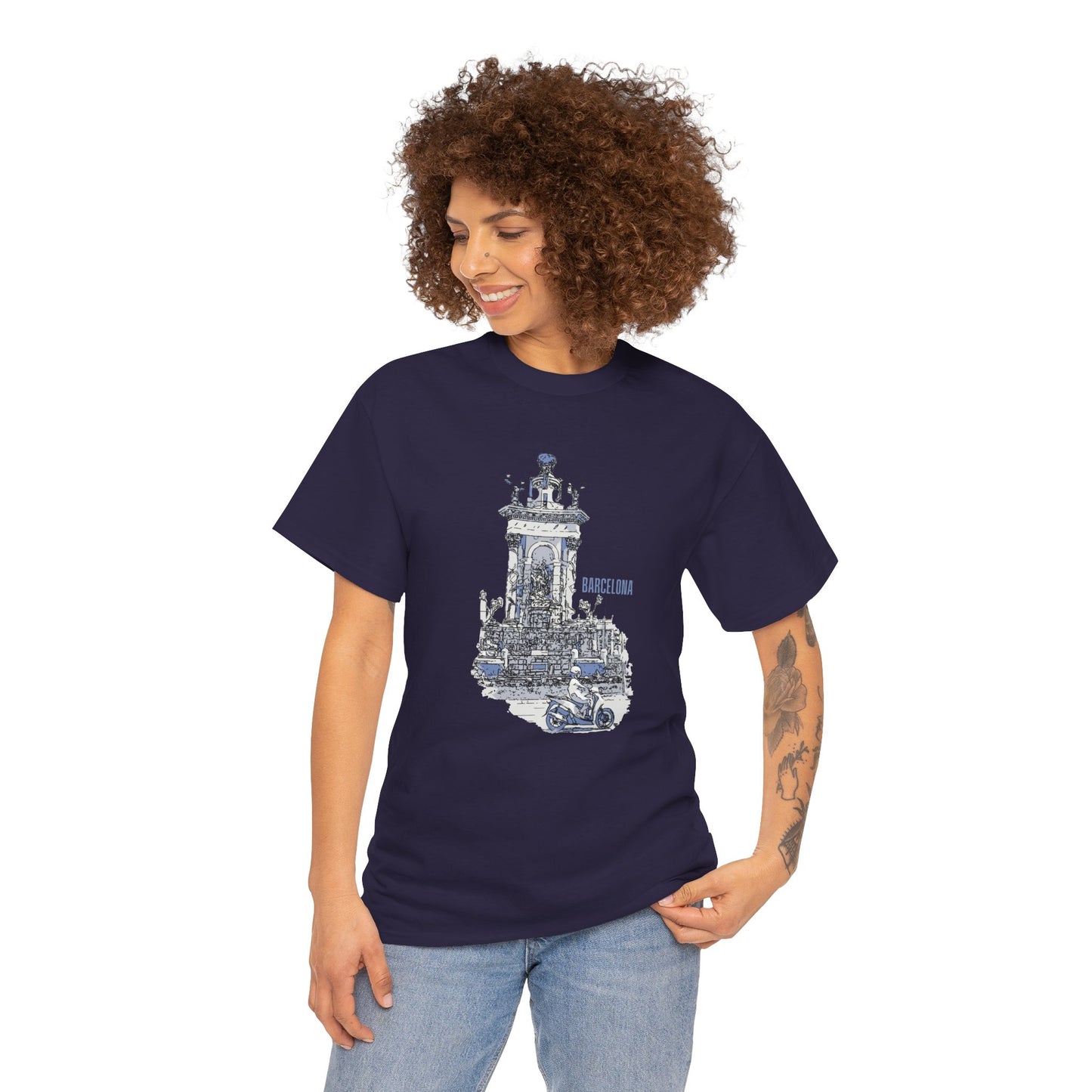 Barcelona Graphic Unisex Heavy Cotton Tee - Casual Travel Style - 12047