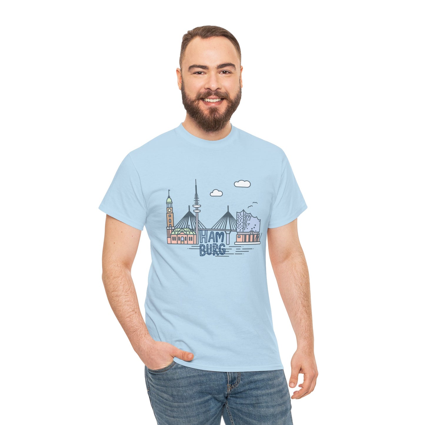 Hamburg, Vintage-Inspired Unisex Heavy Cotton Tee - 12244