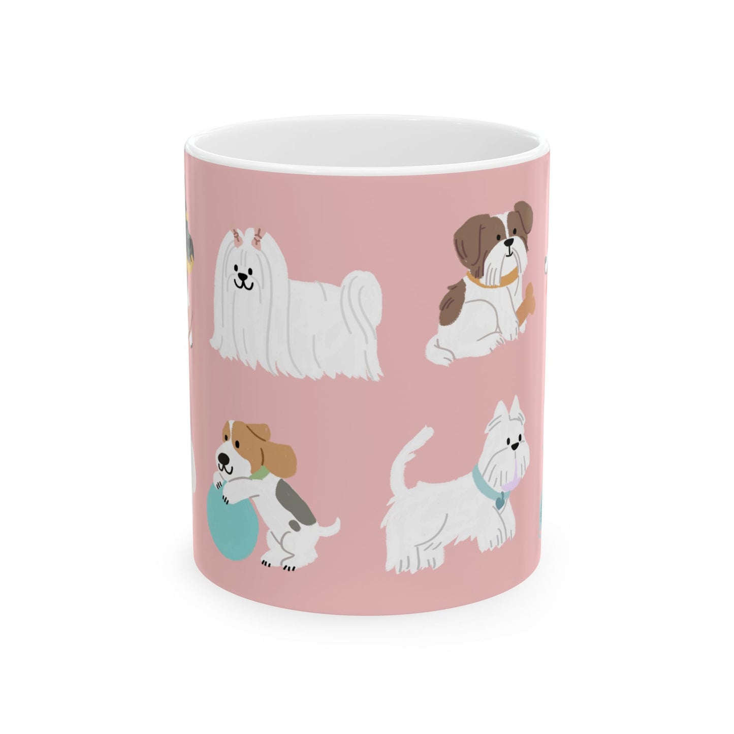 Cute Dog Lovers Ceramic Mug, Pet Owner Gift, Canine Lover Coffee Cup, Dog-Themed Drinkware, Animal Lover Present - 14165