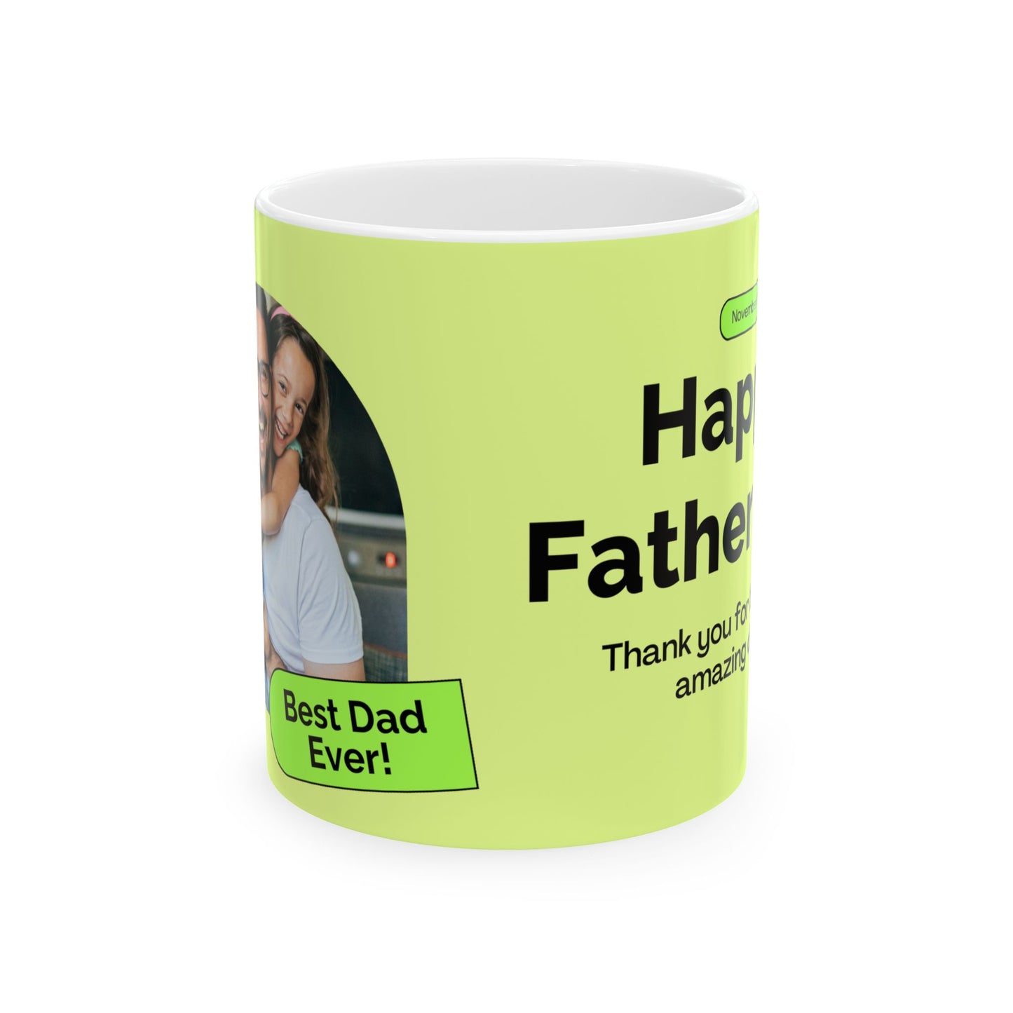 Happy Father's Day Ceramic Mug - Best Dad Ever Coffee Cup, Personalized Gift for Dads, Funny Mug for Him, Birthday Gift, Father's Day - 14052
