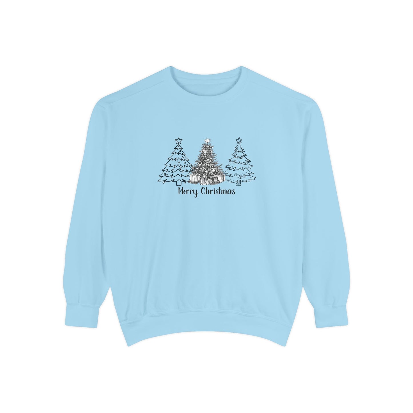 Merry Christmas, Trees - Unisex Garment-Dyed Sweatshirt - 10097