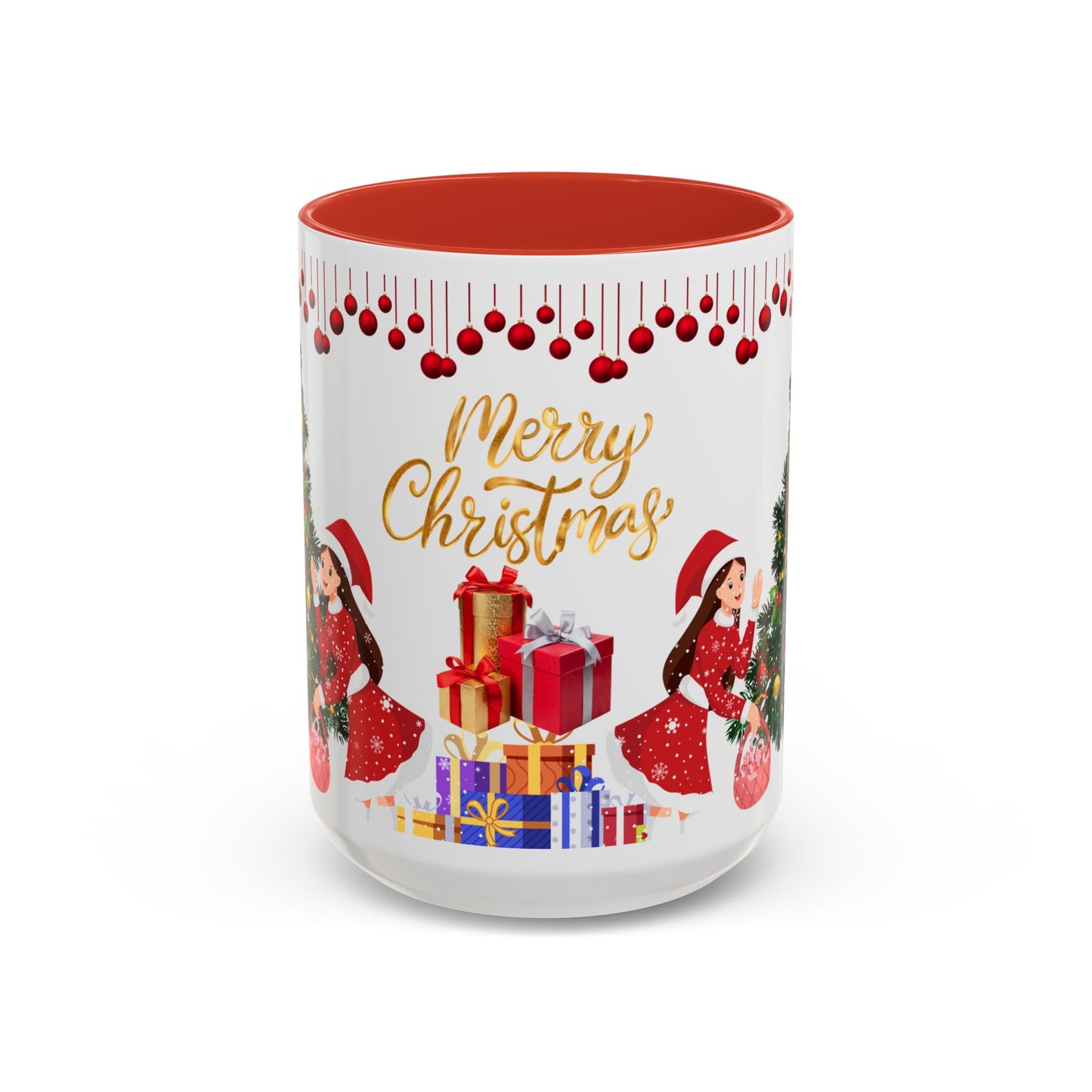 Merry Christmas - Accent Coffee Mug (11, 15oz)