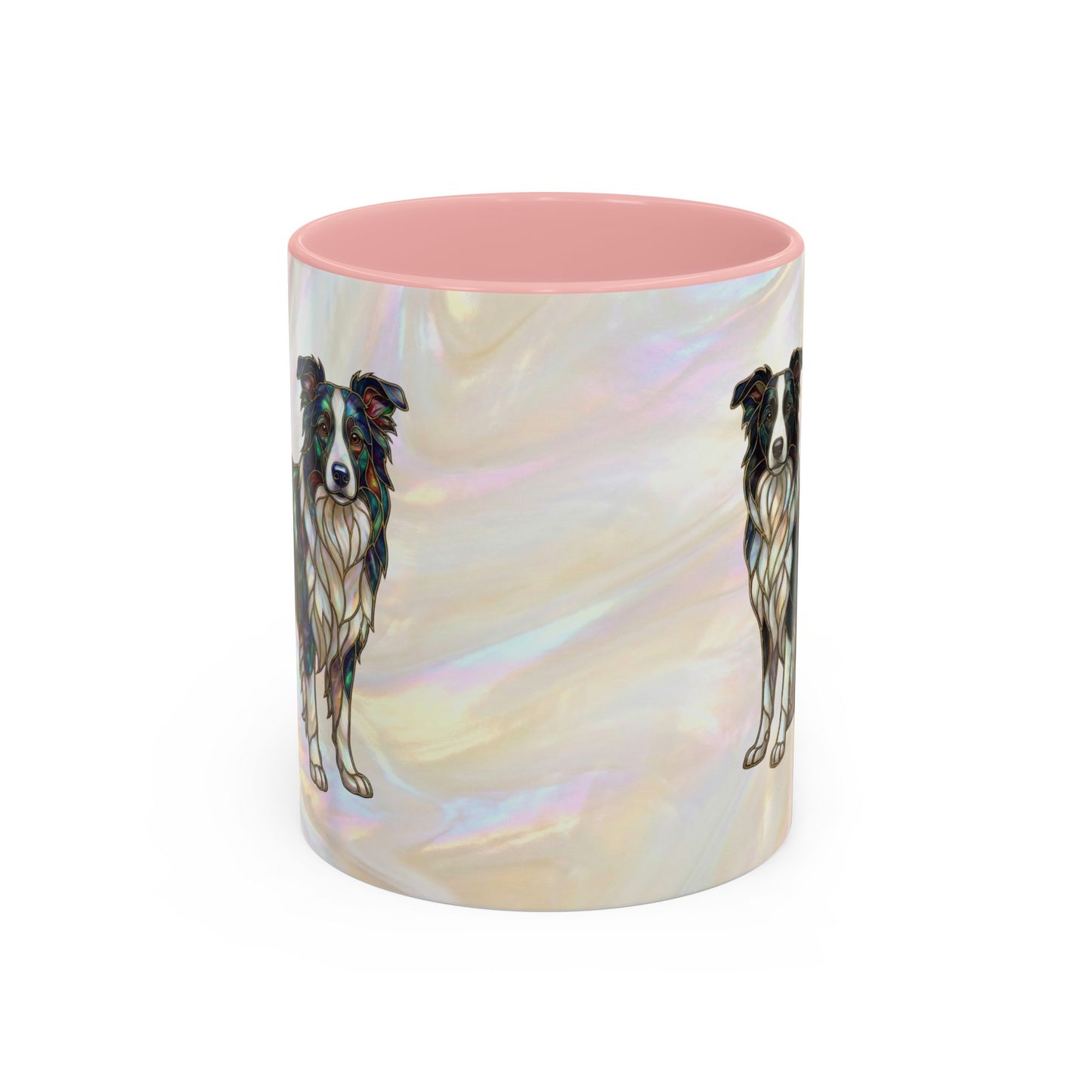 Border Collie Accent Coffee Mug — Stained Glass Design (11/15 oz) - 14619