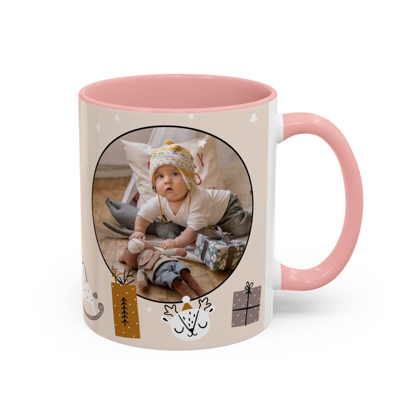 My First Christmas, Customizable - Accent Coffee Mug (11, 15oz) - 10860