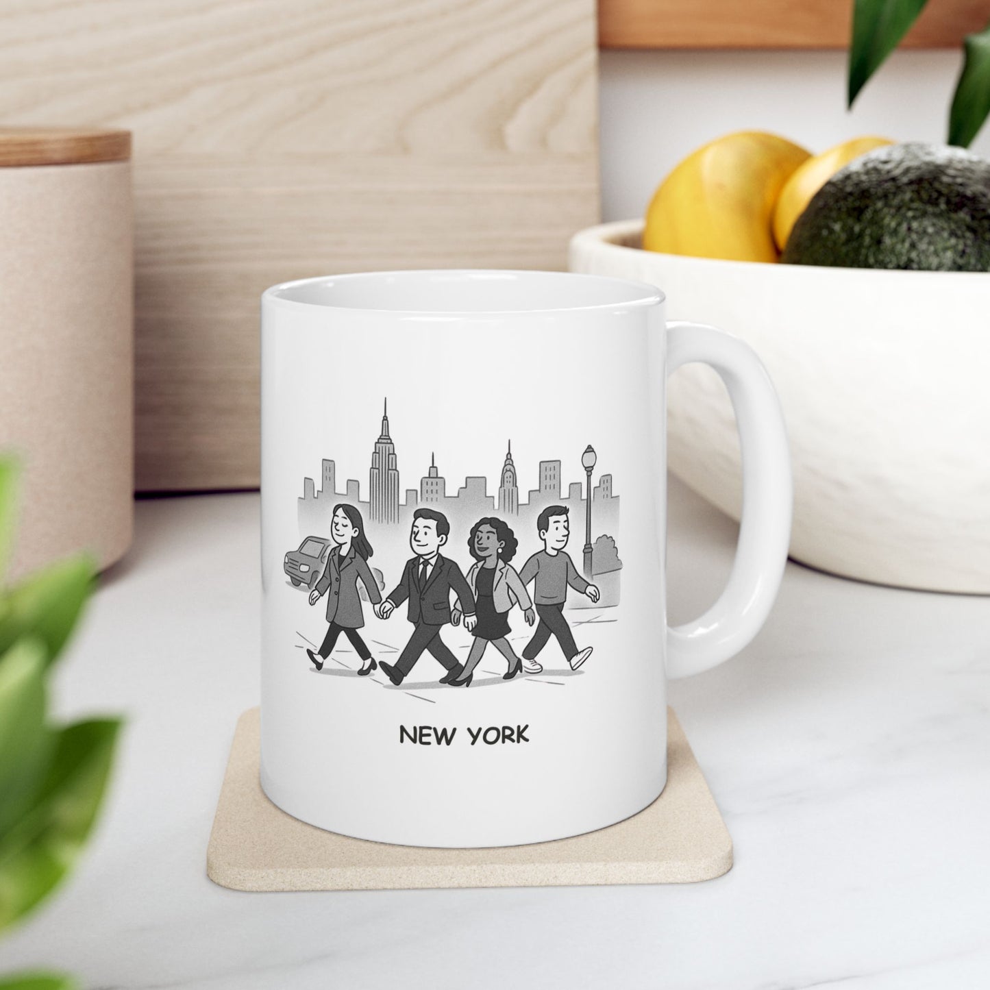 "In New York, we don’t just walk—we strut like we’re in a Broadway show." Ceramic Mug - 12854