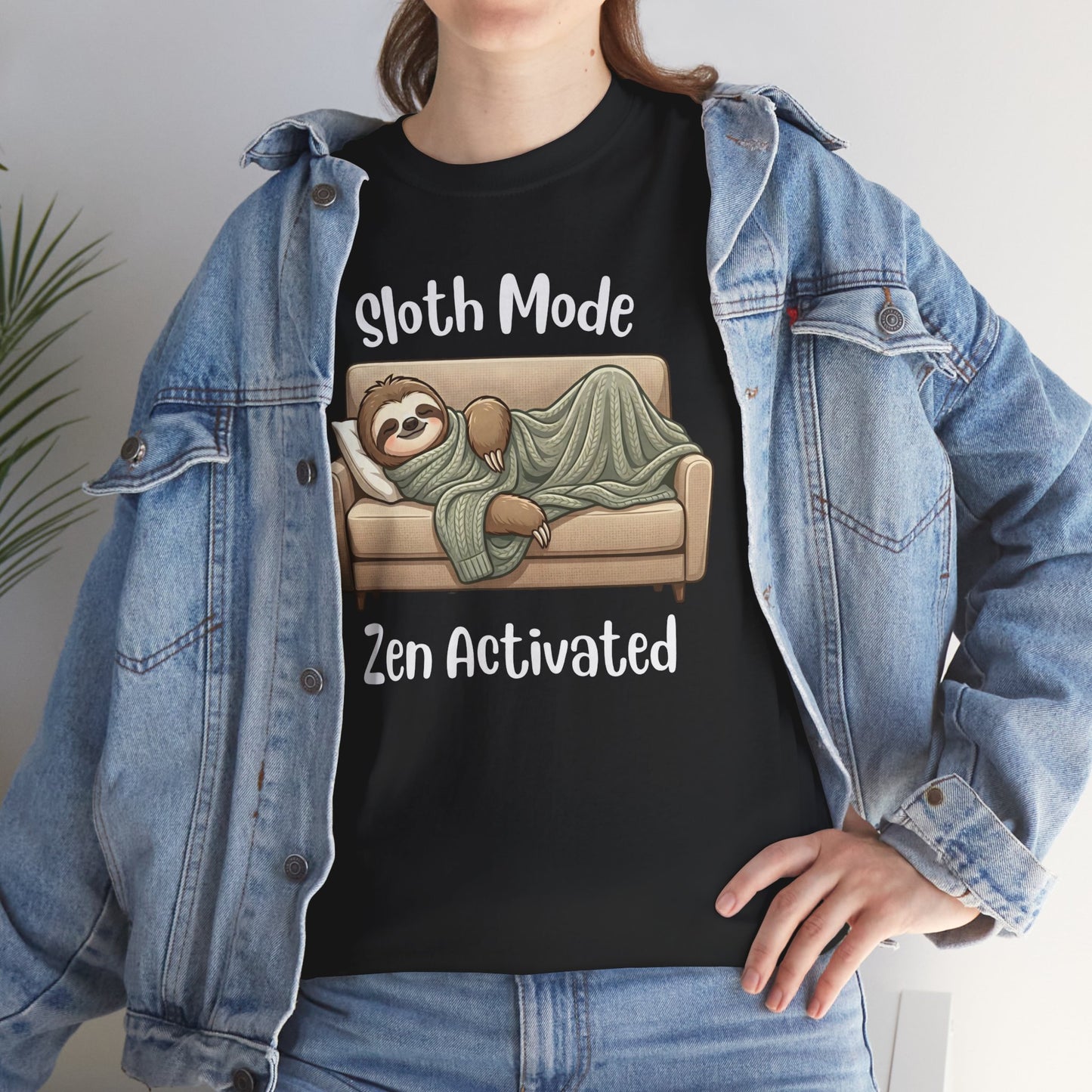 Funny Sloth T-Shirt – “Sloth Mode, Zen Activated” Cute Relaxing Tee - 14844