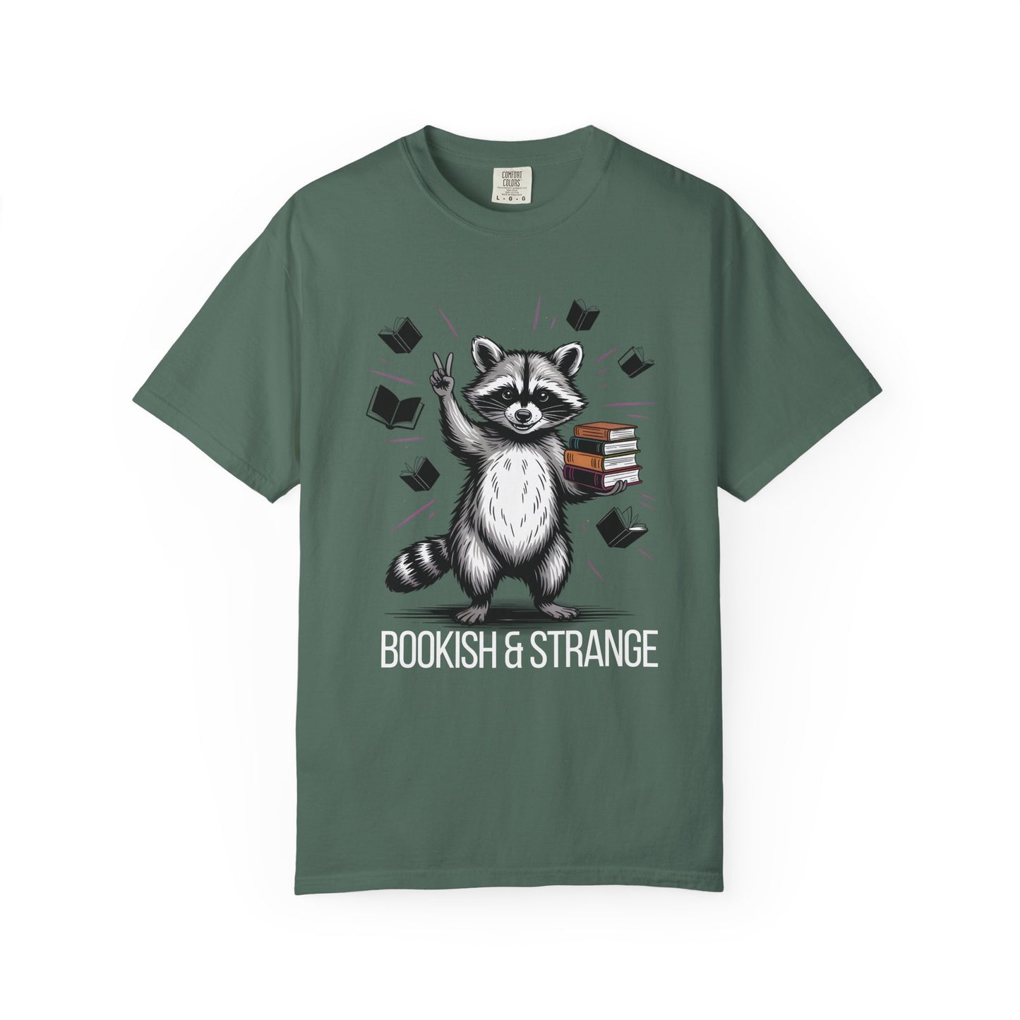 Bookish & Strange Raccoon T-Shirt – Cute Book Lover Graphic Tee - 14802