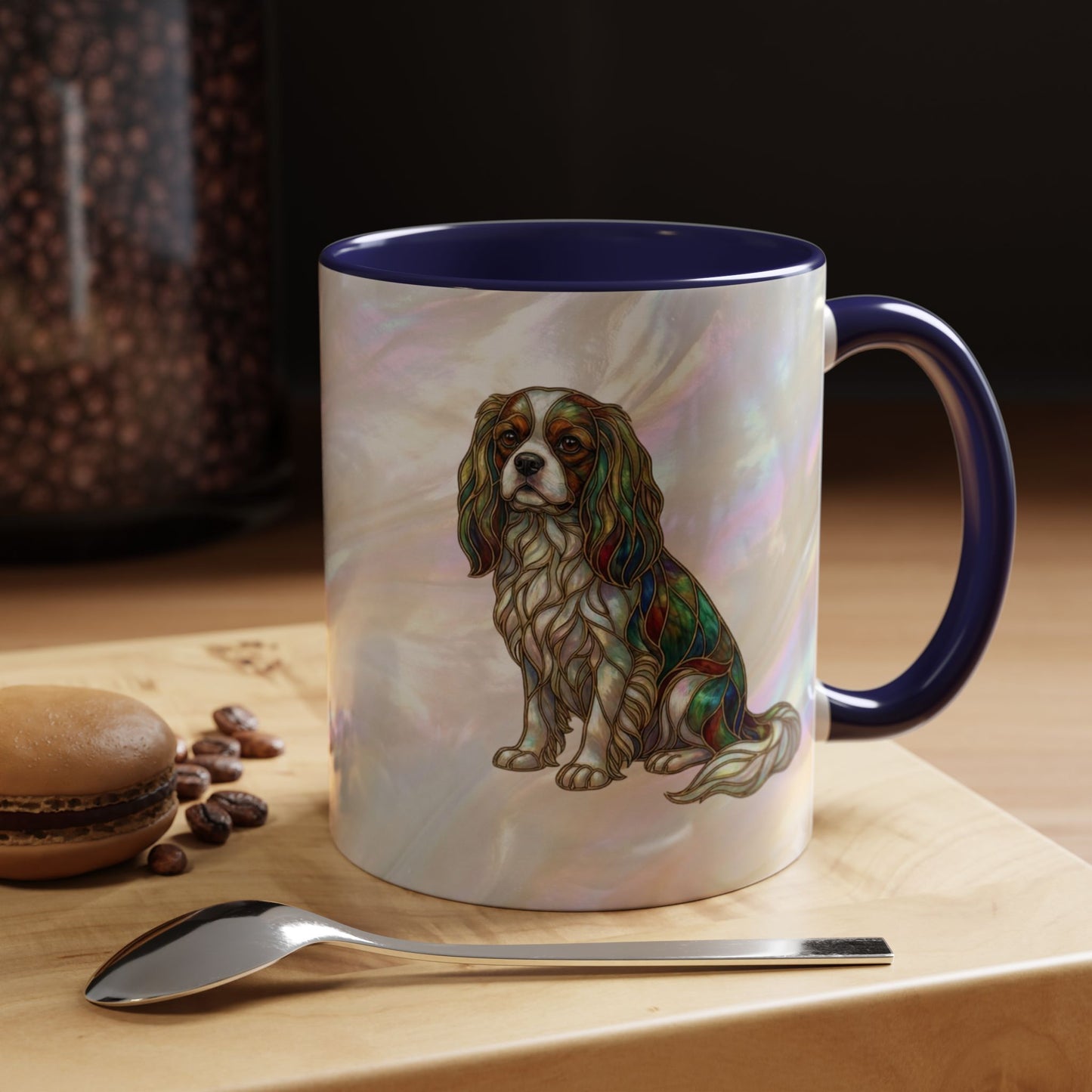 Cavalier King Charles Accent Coffee Mug -Stained Glass Style (11/15oz) - 14624