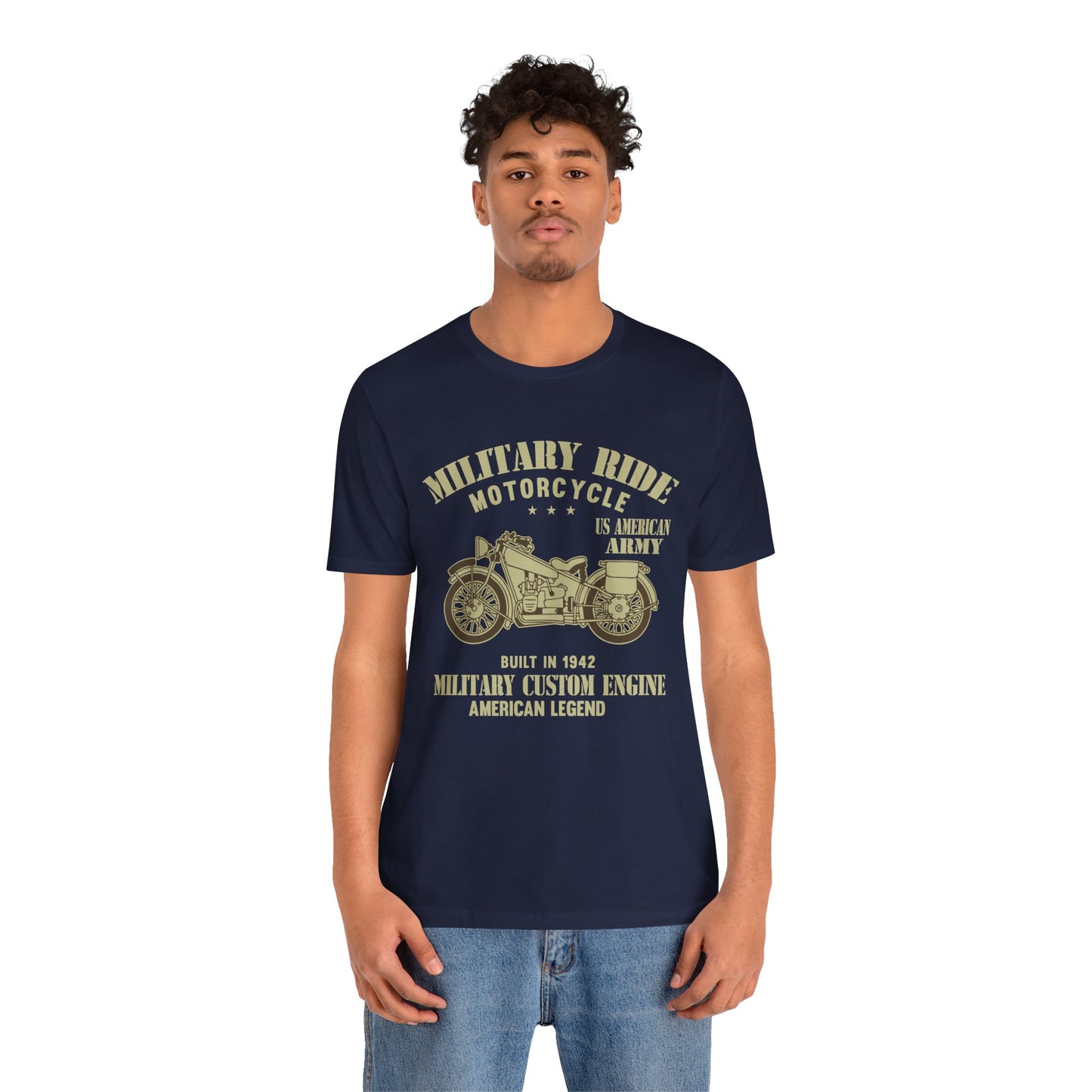 Military Ride Motorcycle - Unisex Jersey Short Sleeve Tee - 13149