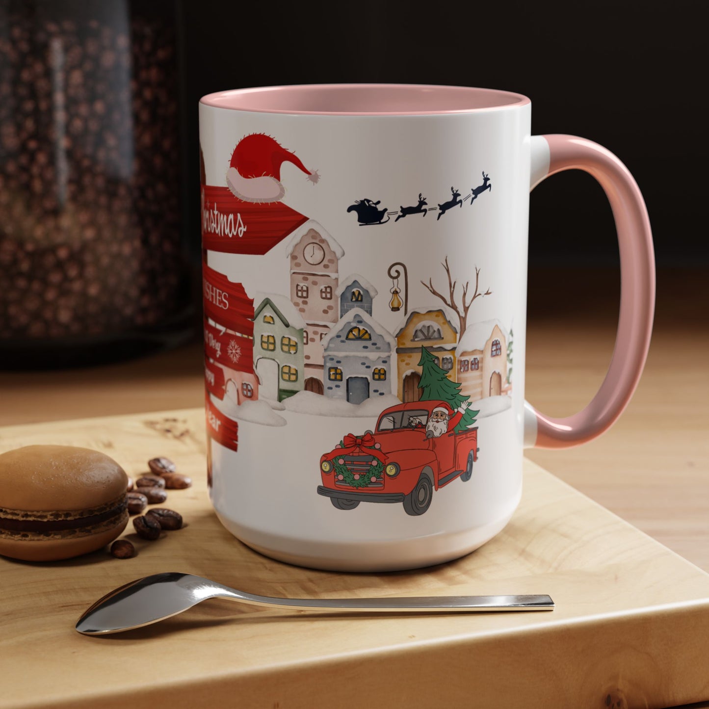 Merry Christmas - Accent Coffee Mug (11, 15oz)