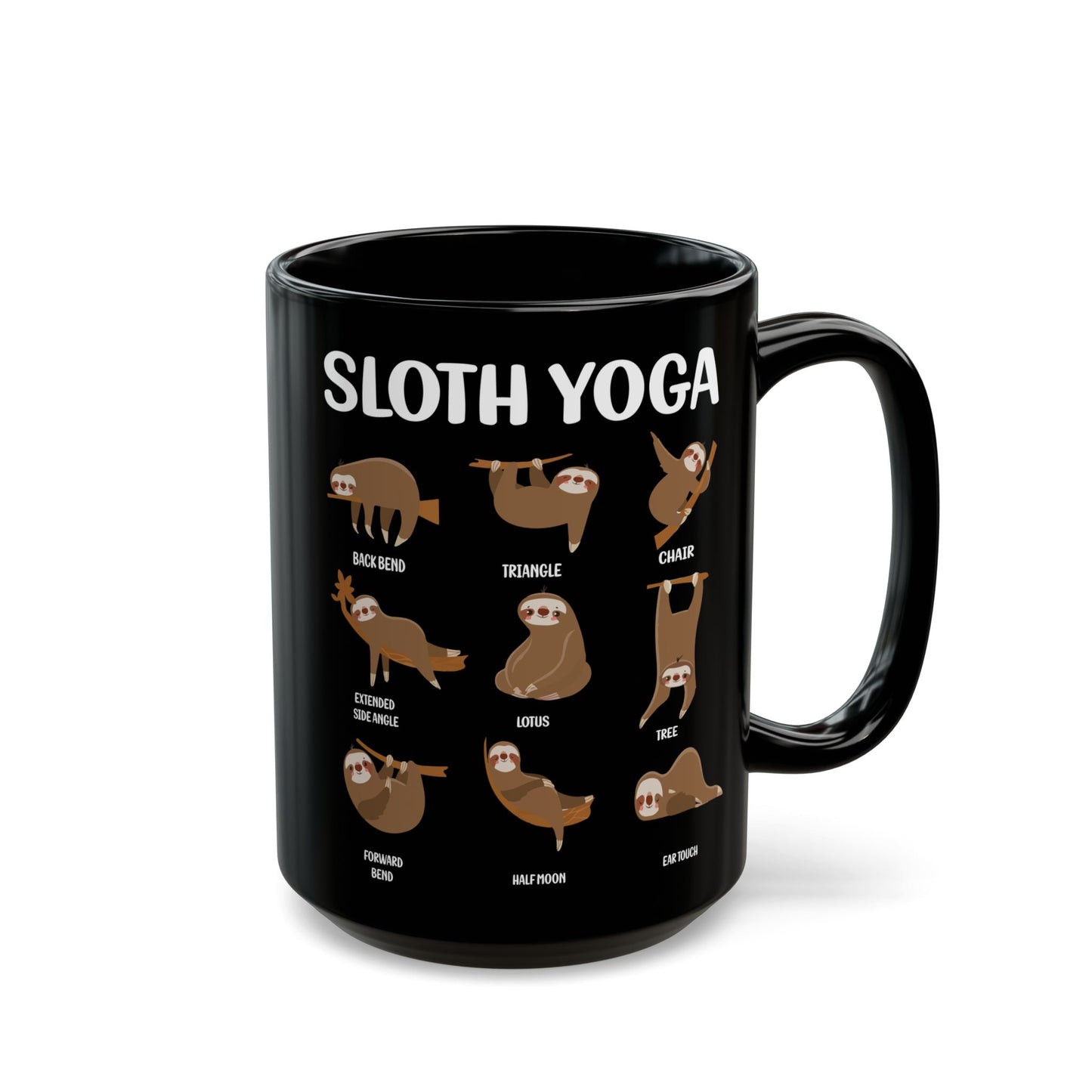 Sloth Yoga Mug, Fun Sloth Yoga Design Mug, Gift for Sloth Lovers - 13153