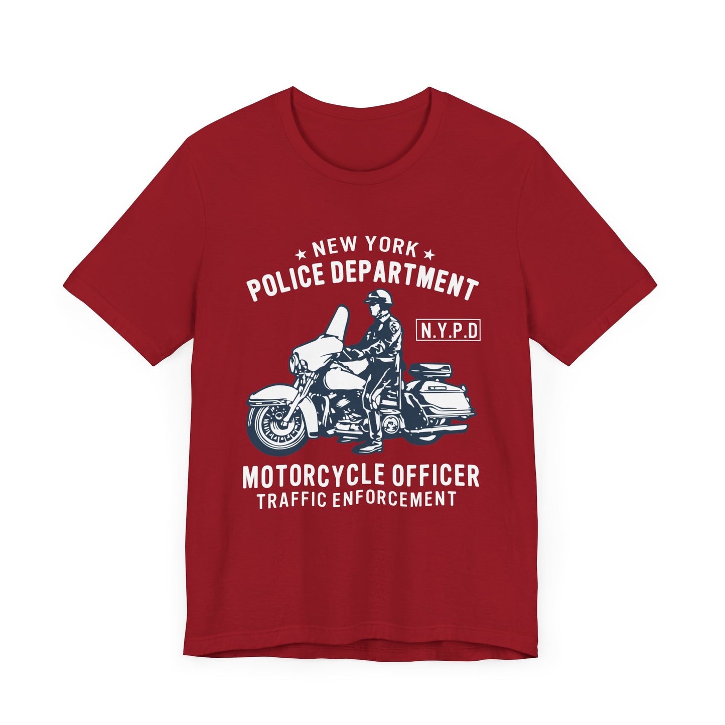 NY Police Department, Motorcycle Officer - Unisex Jersey Short Sleeve Tee - 13252