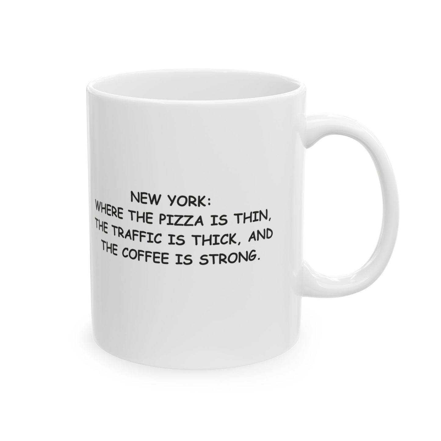 "New York: Where the pizza is thin, the traffic is thick, and the coffee is strong." Ceramic Mug - 12827