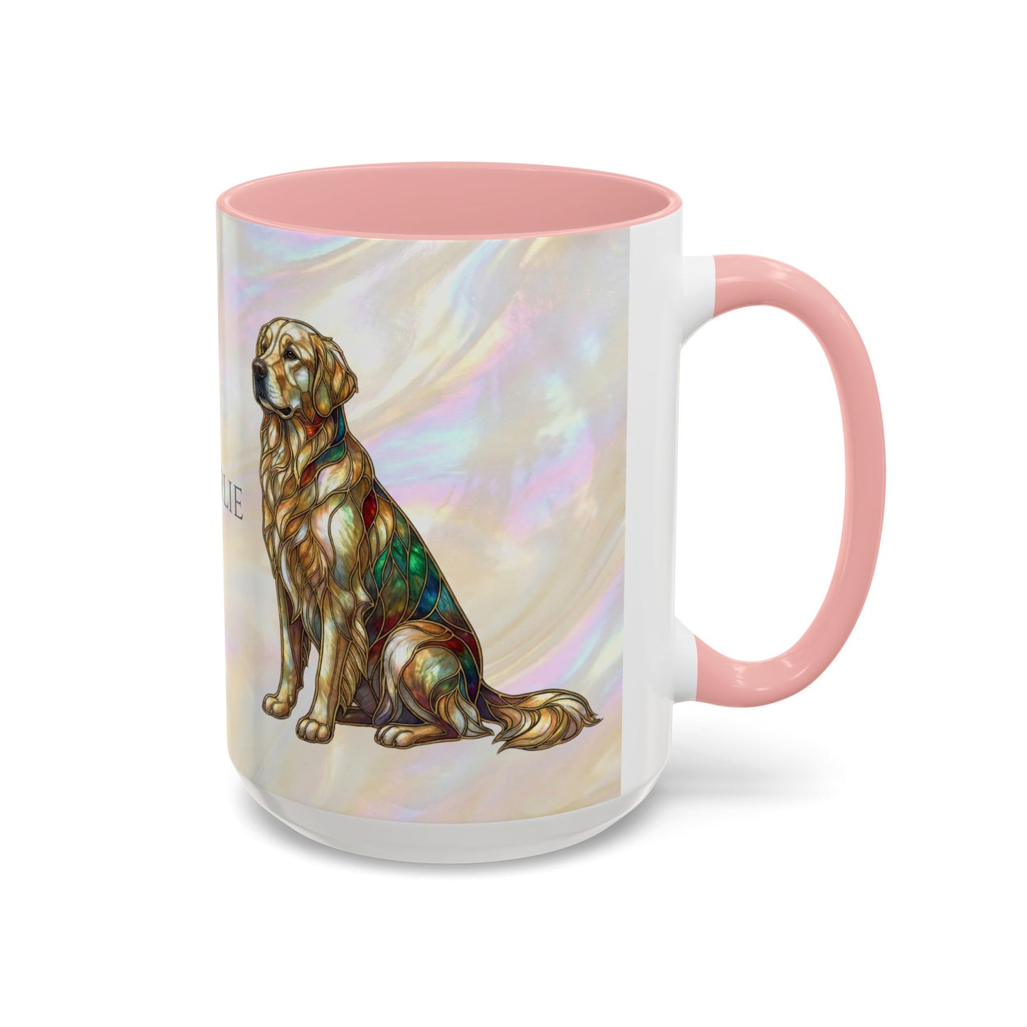 Personalized Golden Retriever Coffee Mug - Stained Glass Design 11/15oz - 14534