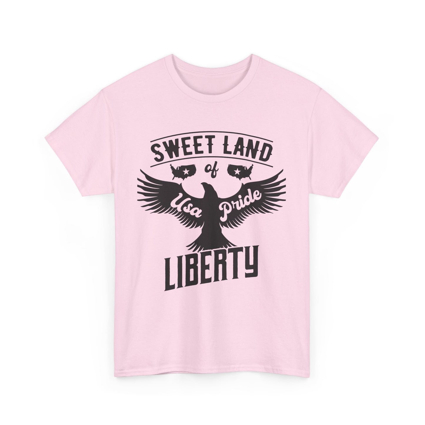 Sweet Land of Liberty Design, Unisex Heavy Cotton Tee: Patriotic T-shirt, Gift for Freedom Lovers, Casual Wear, Independence Day Shirt - 13492