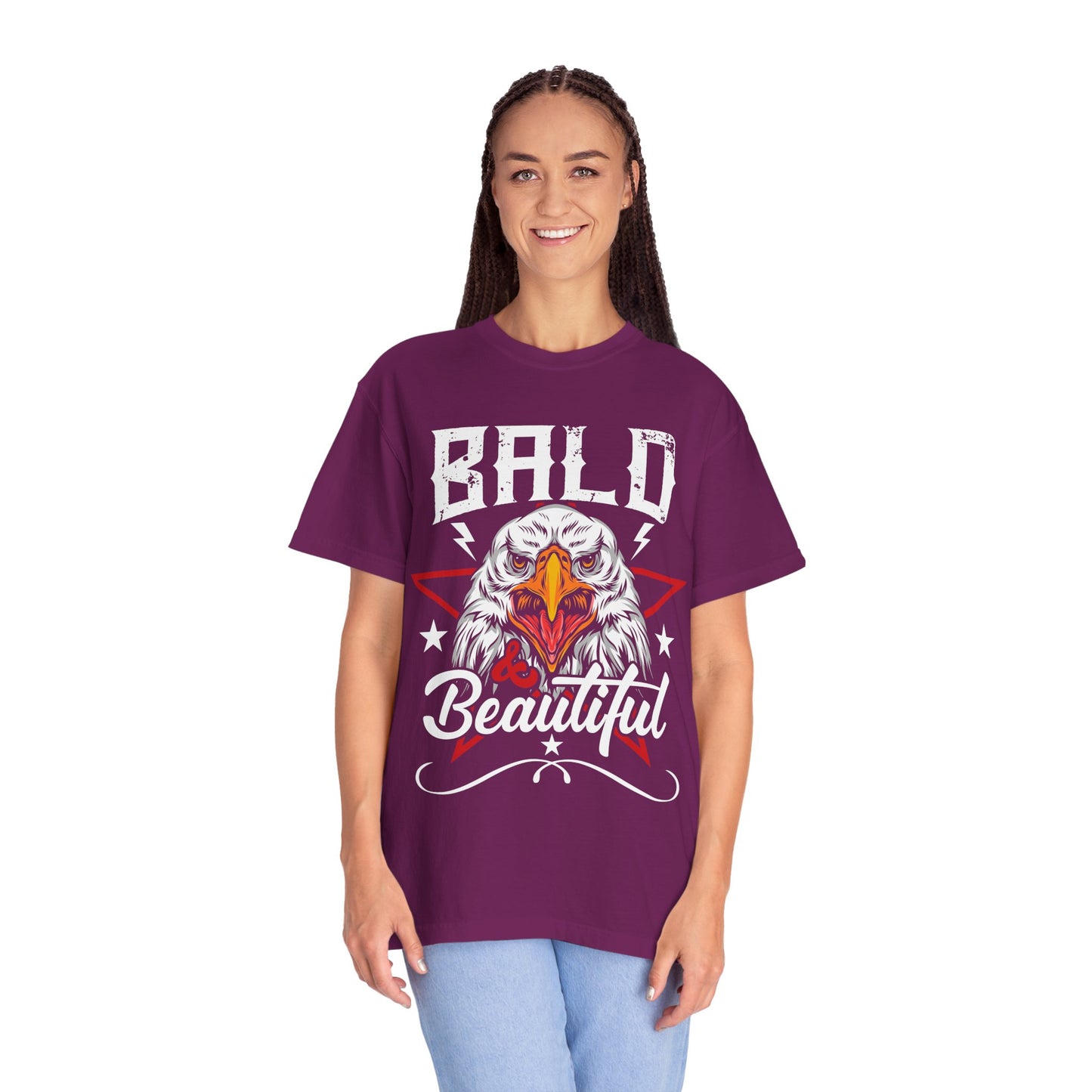American Eagle, Bald is Beautiful T-Shirt, Unisex Garment-Dyed Tee - 13491