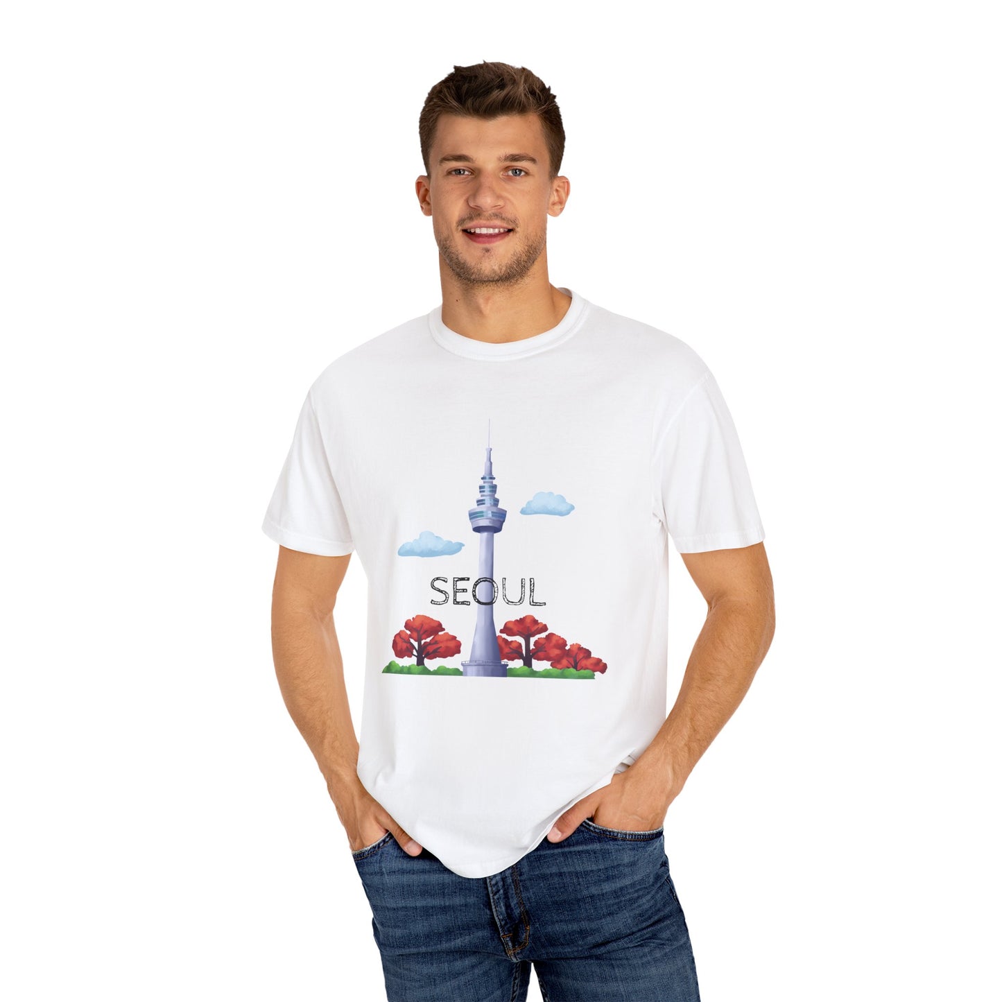 Seoul Skyline Unisex T-Shirt - Casual Travel Tee - 12046