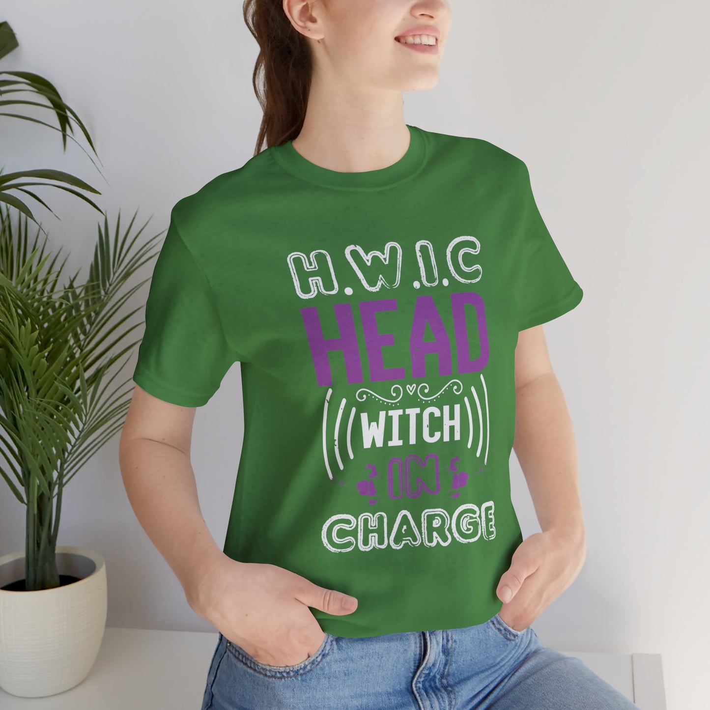 H.W.I.C. (Head Witch in Charge) - Unisex Jersey Short Sleeve Tee