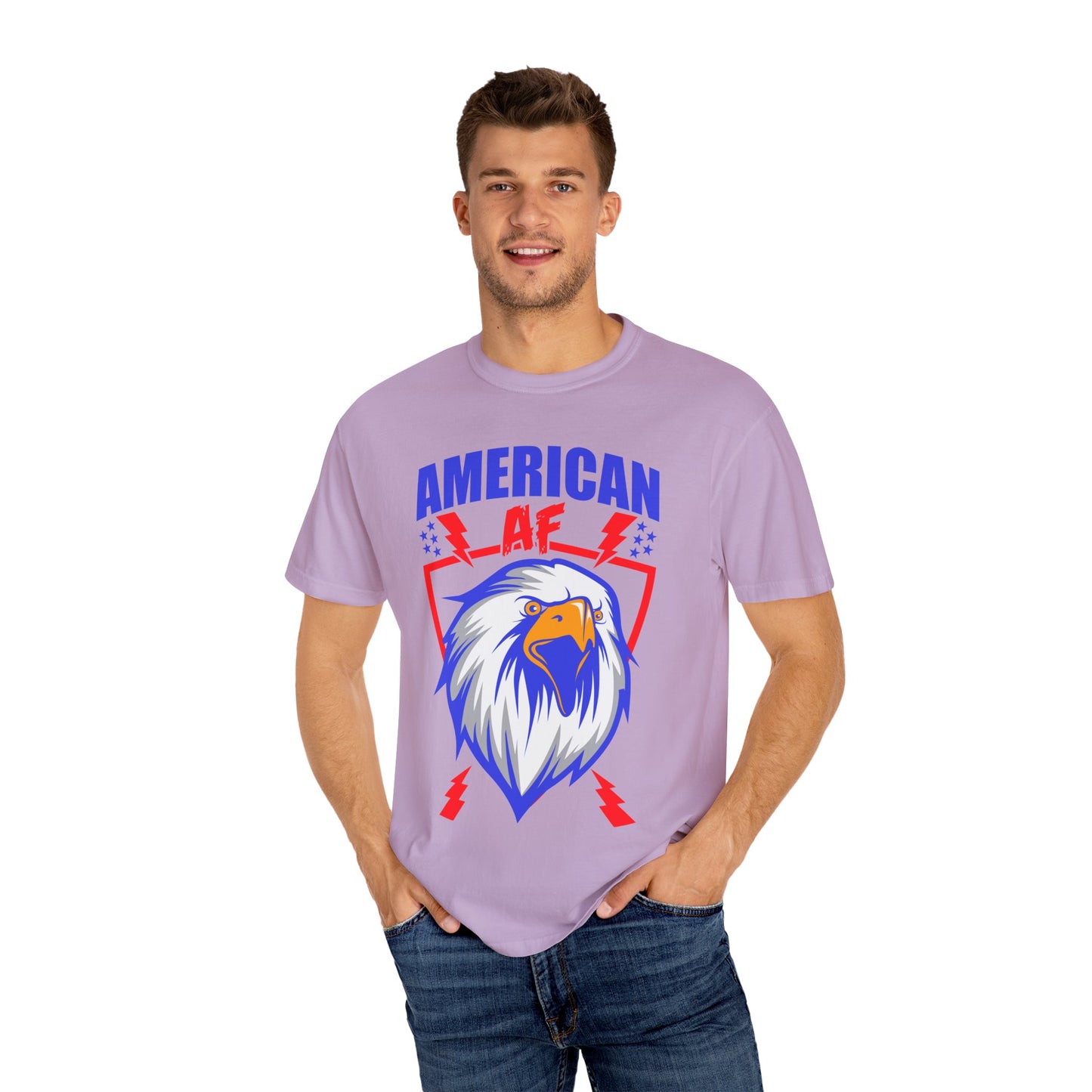 Patriotic Eagle T-Shirt, American AF Graphic Tee, Unisex Tee, 4th of July Shirt, Casual Wear, Gift for Patriots, Summer Style - 13731