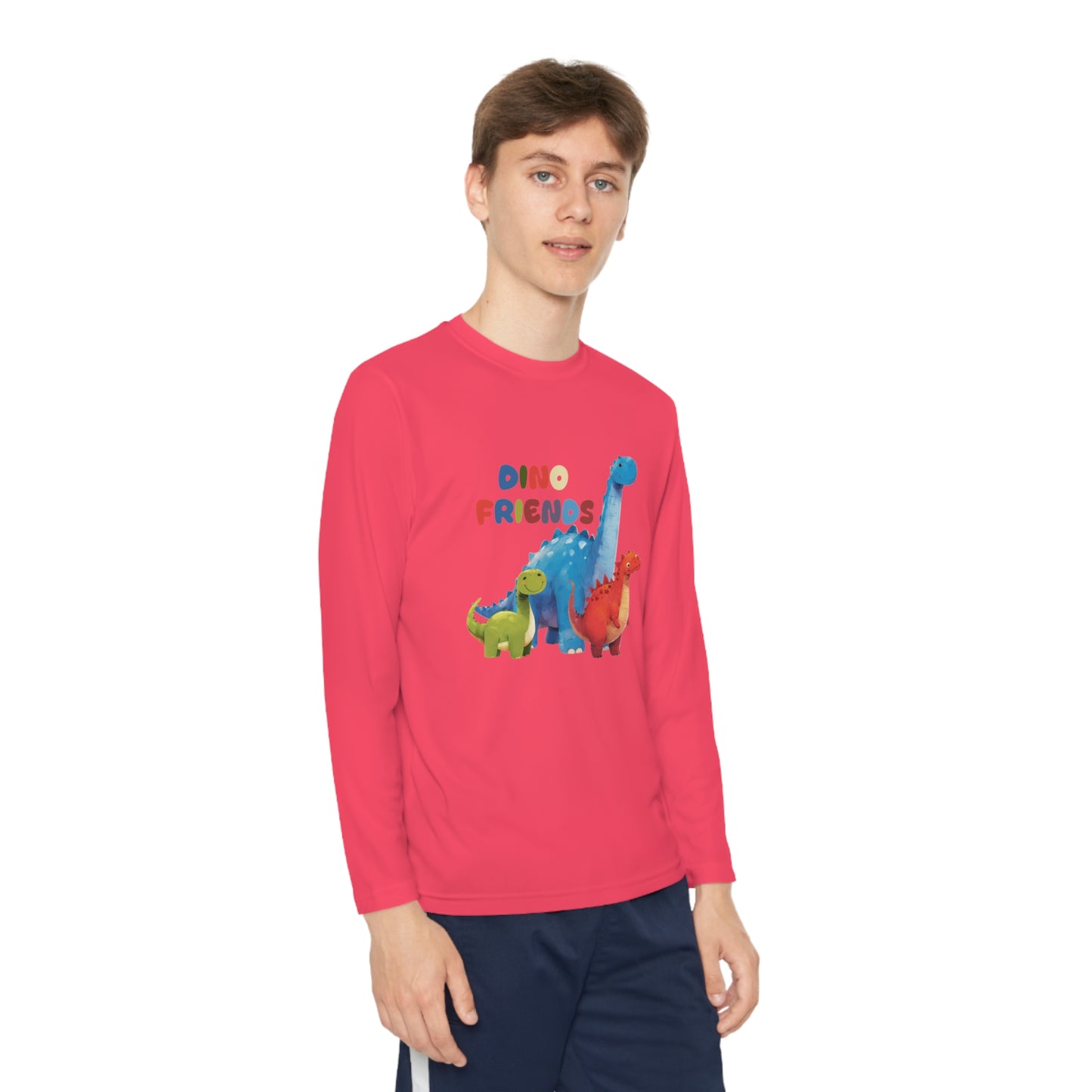 Dino Friends in Gobi - Youth Long Sleeve Competitor Tee