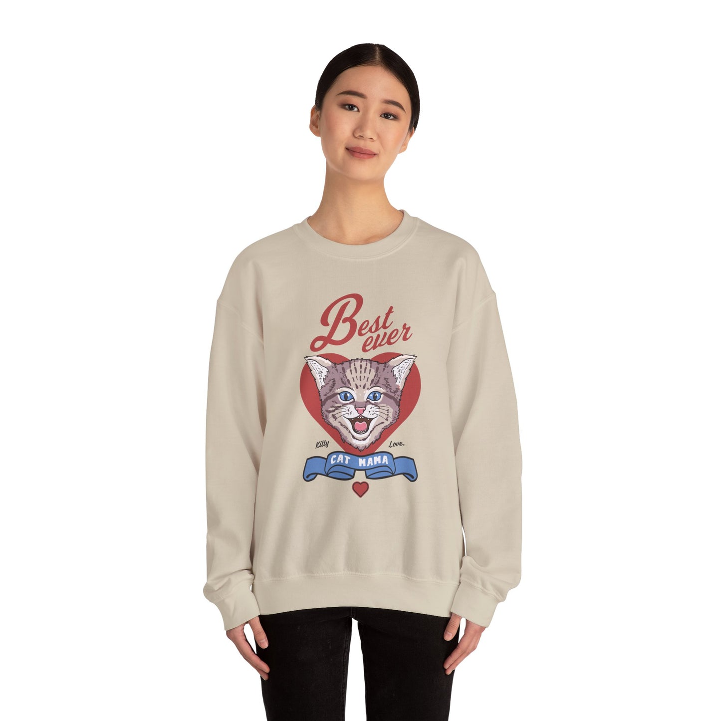 Best Ever Cat Mom - Unisex Heavy Blend™ Crewneck Sweatshirt