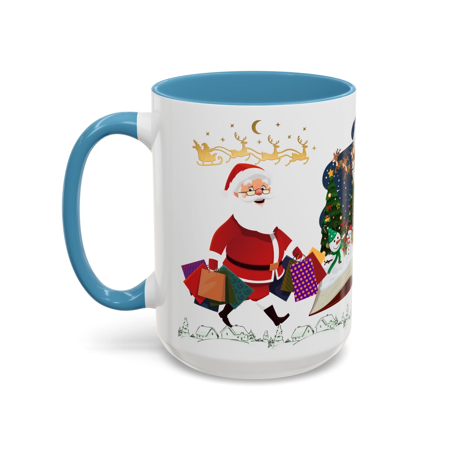 Santa is Coming - Accent Coffee Mug (11, 15oz)