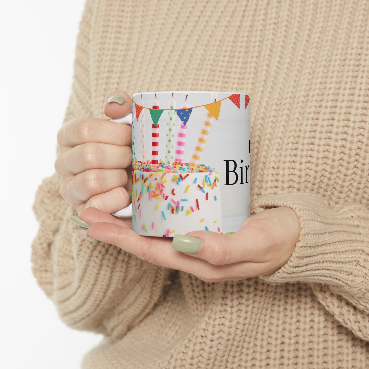 Happy Birthday Ceramic Mug - Celebrate with Style, Gift Mug, Party Favor, Coffee Cup, Personalizable Gift - 13953