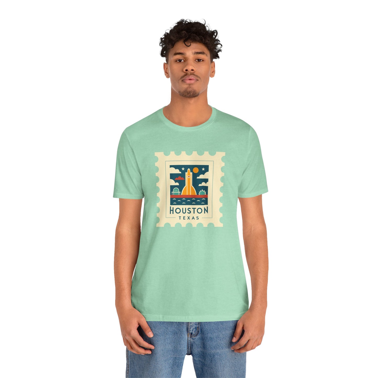 Houston Texas Retro Stamp Unisex Tee - Graphic T-Shirt for Casual Wear - 12143