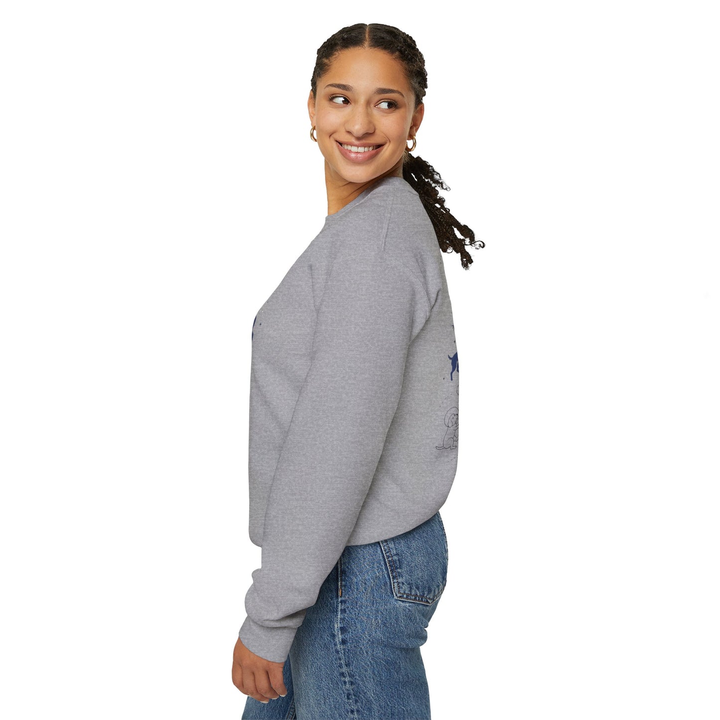 Dog in Space Crewneck Sweatshirt – Space Puppy Graphic Pullover - 14678
