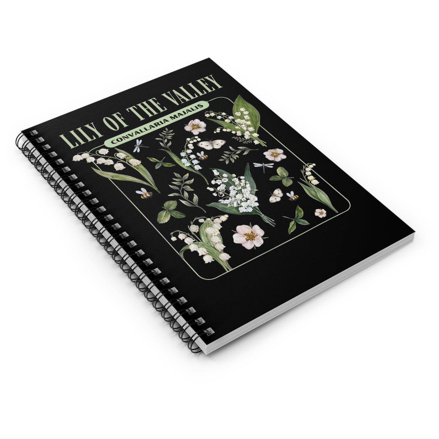 Lily of the Valley Spiral Notebook – Botanical Floral Ruled Journal Gift for Her - 14888