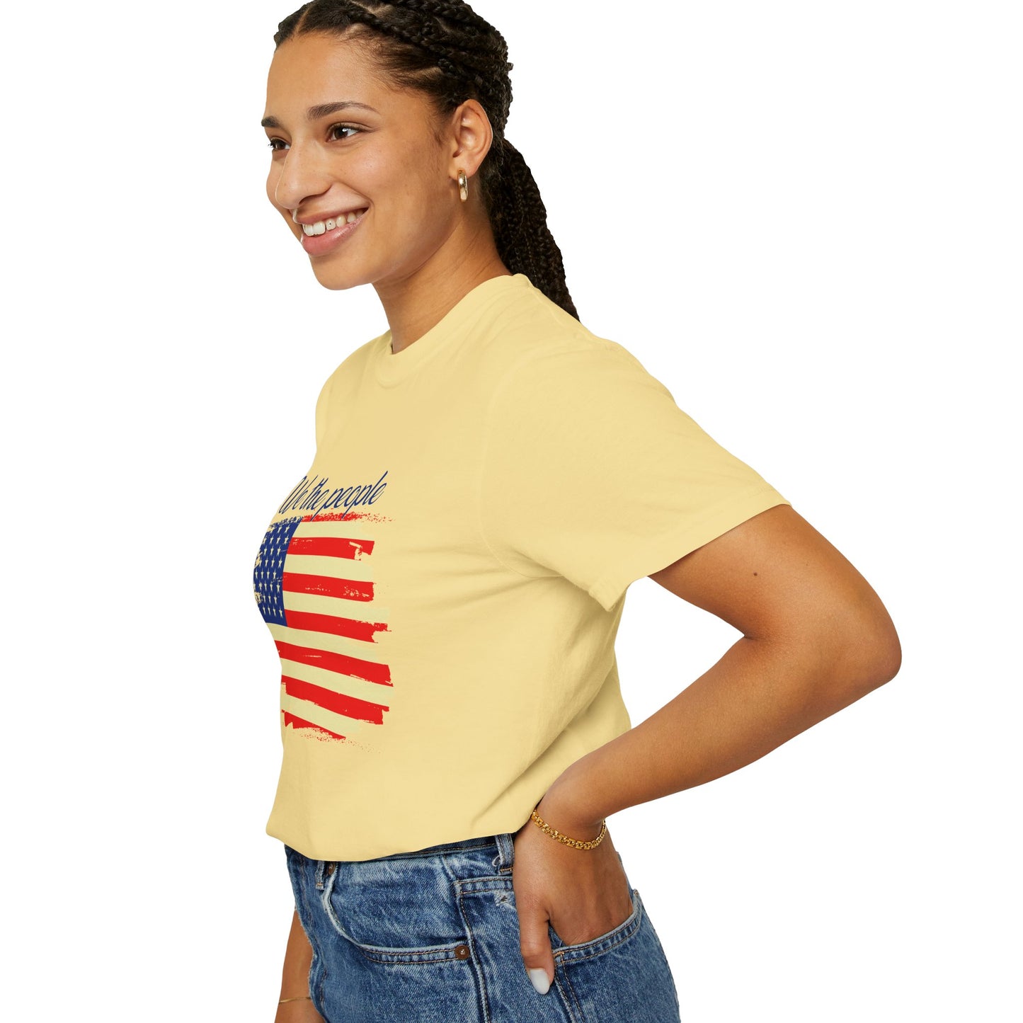 Patriotic Garment-Dyed T-Shirt - We the People, Independence Day Gift, Casual Wear, Constitution Day, Freedom Apparel - 13691