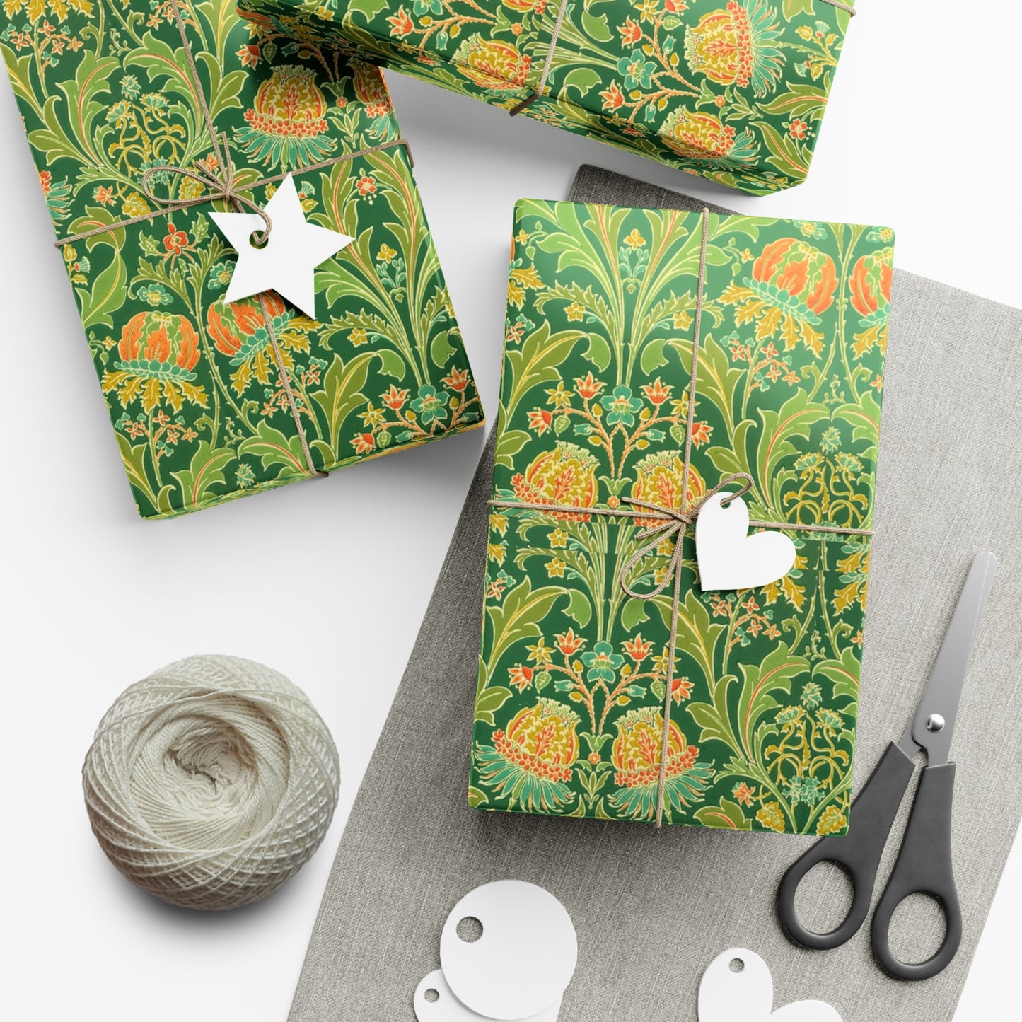 Vintage Green Flower Pattern - Gift Wrap Papers - 10295