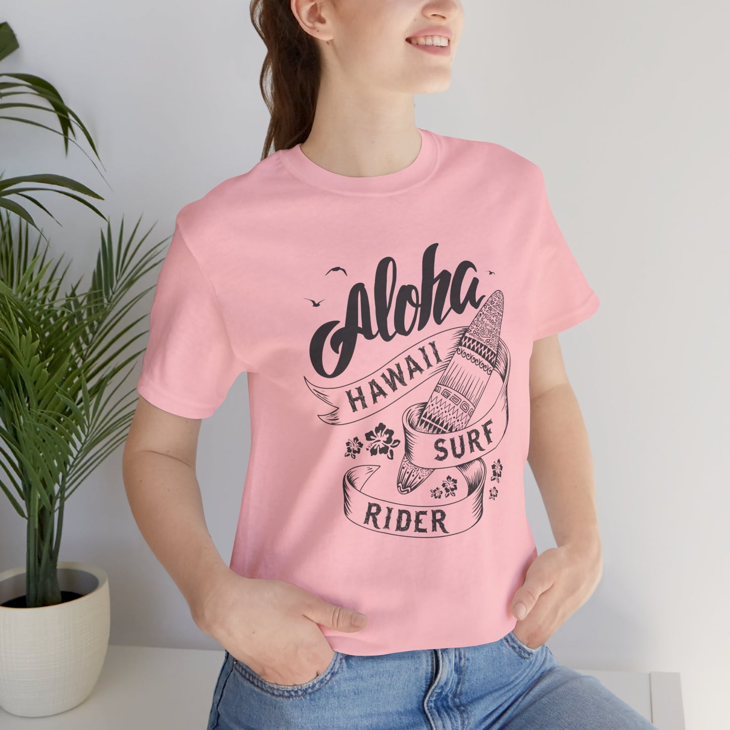 Aloha, Hawaii, Surf Rider - Unisex Jersey Short Sleeve Tee