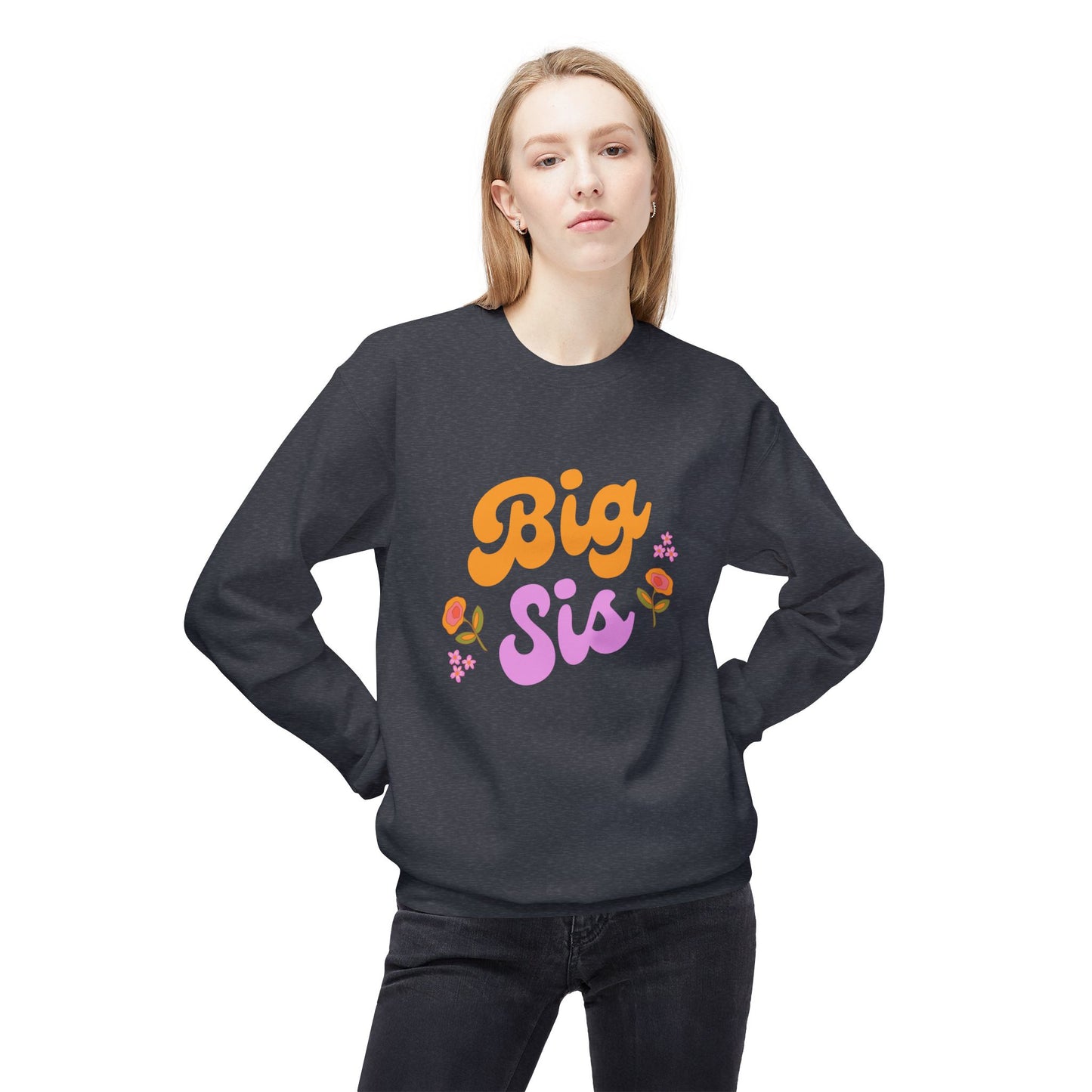 Big Sis - Unisex Midweight Softstyle Fleece Crewneck Sweatshirt - 11808