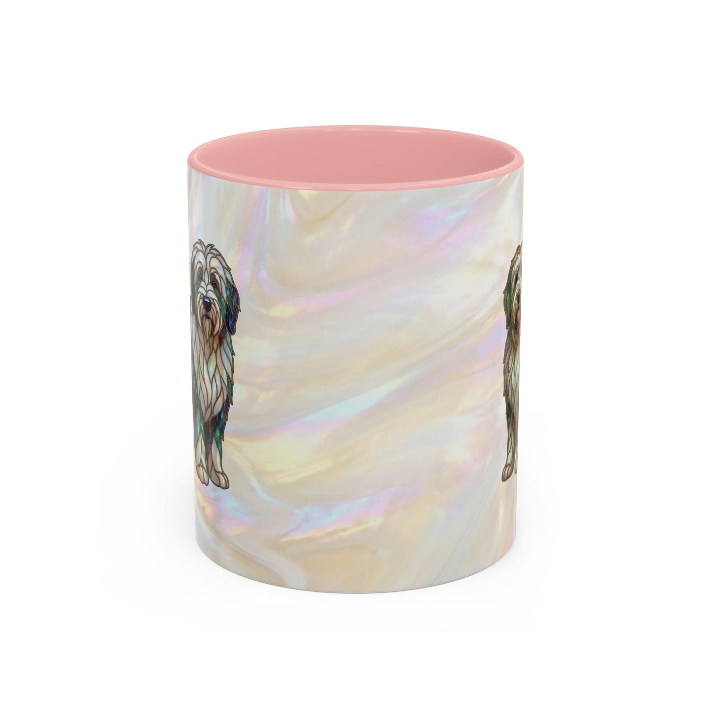 English Sheepdog Accent Coffee Mug -Stained Glass Style (11/15oz) - 14631