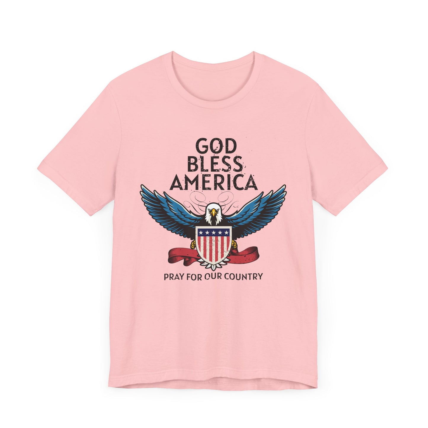 God Bless America Unisex Tee | Patriotic Shirt, American Eagle Design, Casual Wear, Independence Day, Gifts for Veterans - 13786