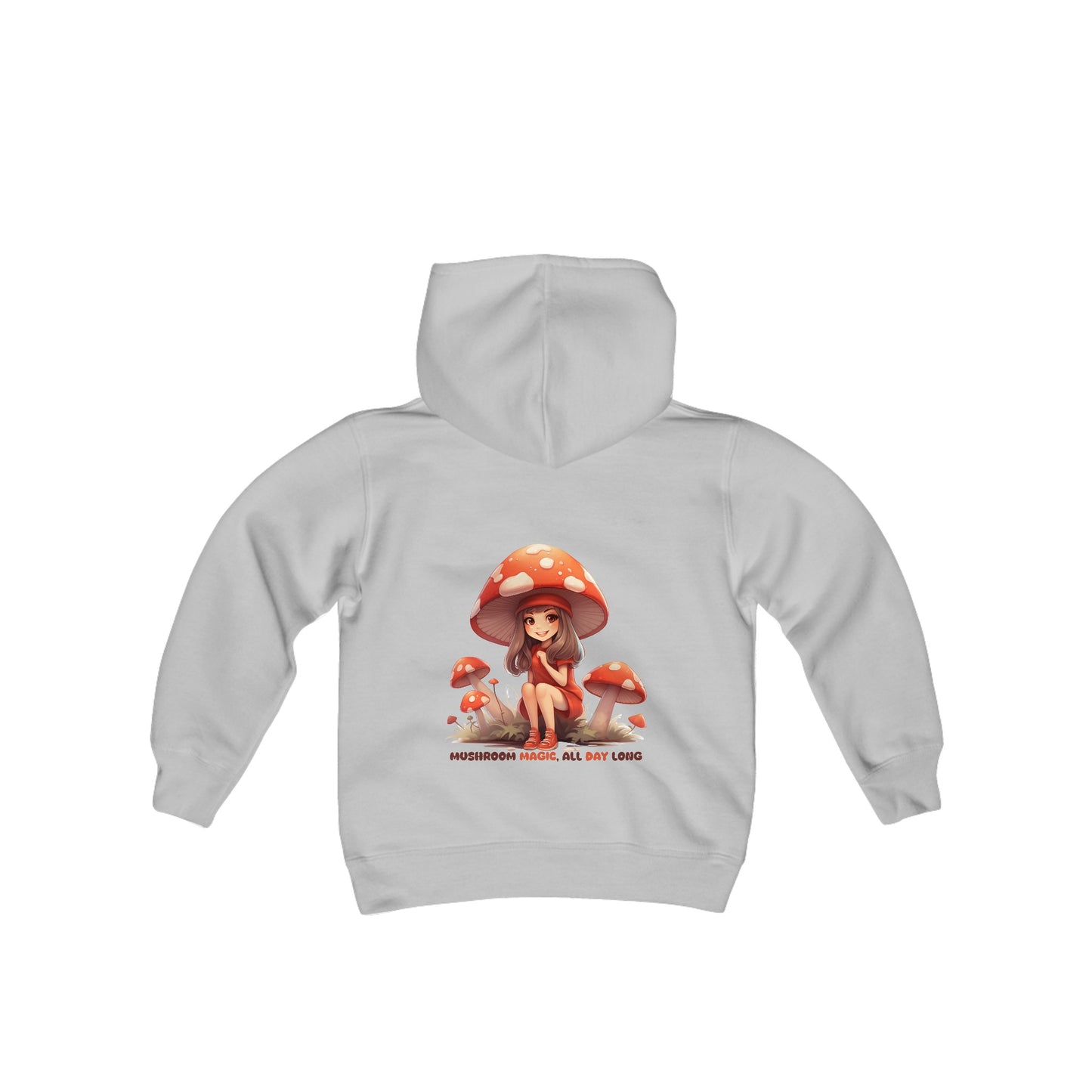 Mushroom Magic, All Day Long  - Youth Heavy Blend Hooded Sweatshirt