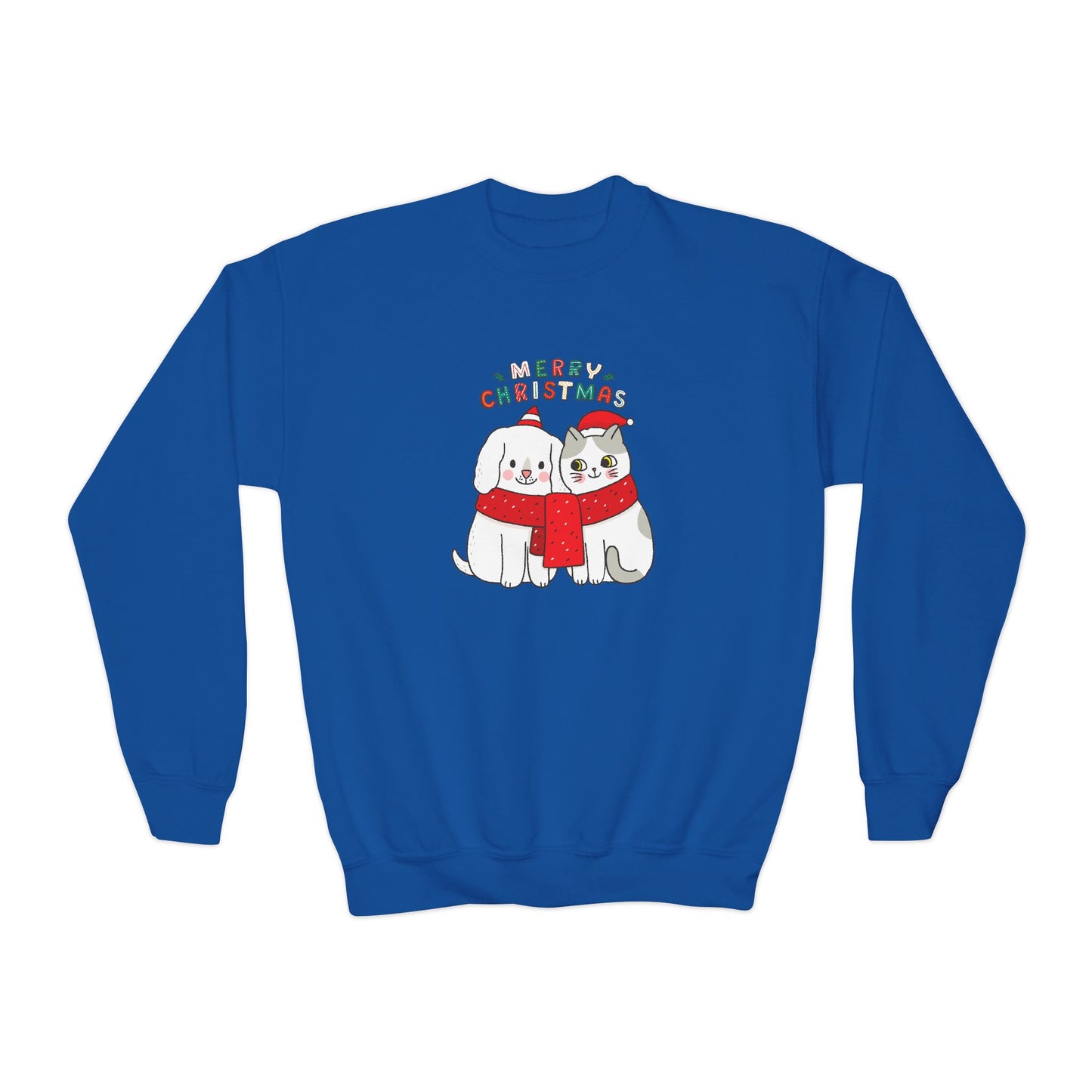 Two Cats, Merry Christmas - Youth Crewneck Sweatshirt - 10272