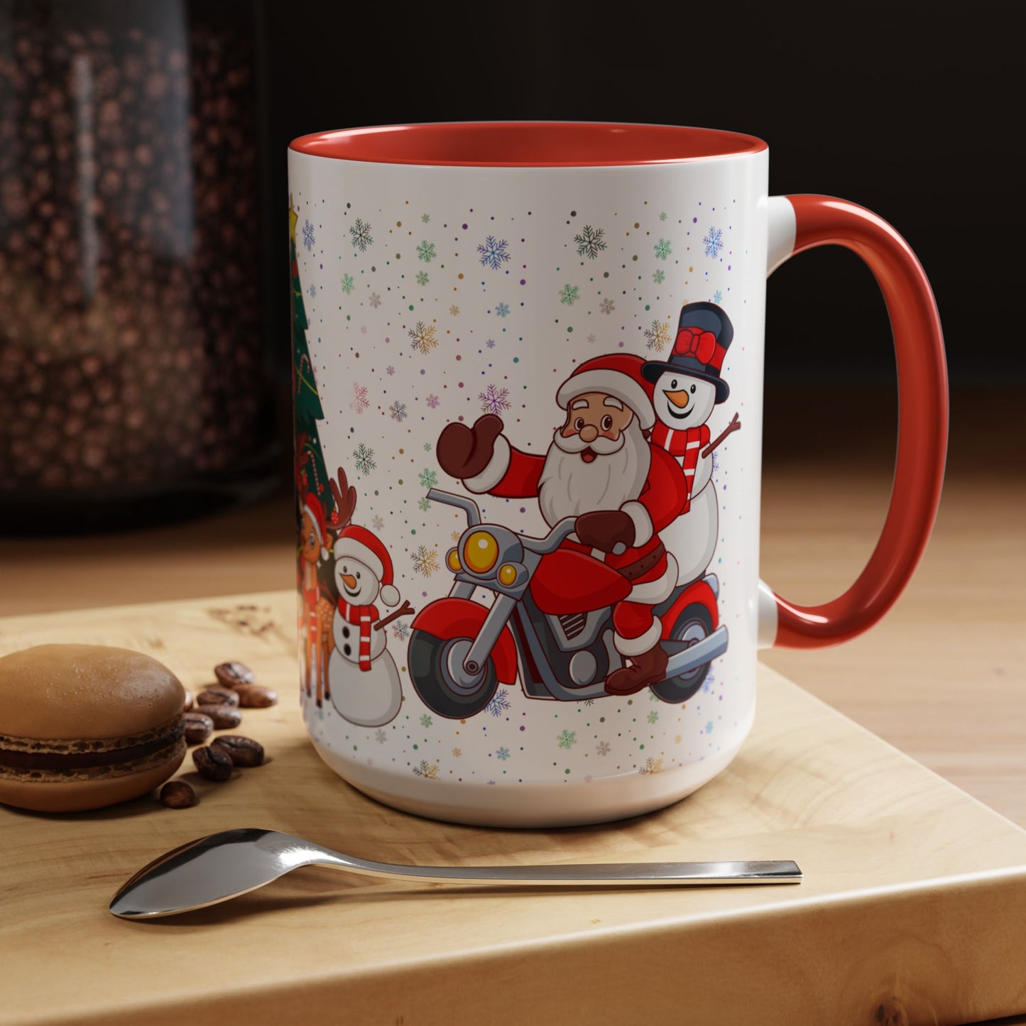 Christmas Party, Santa, Snowman & Reindeer - Accent Coffee Mug (11, 15oz) - 10427